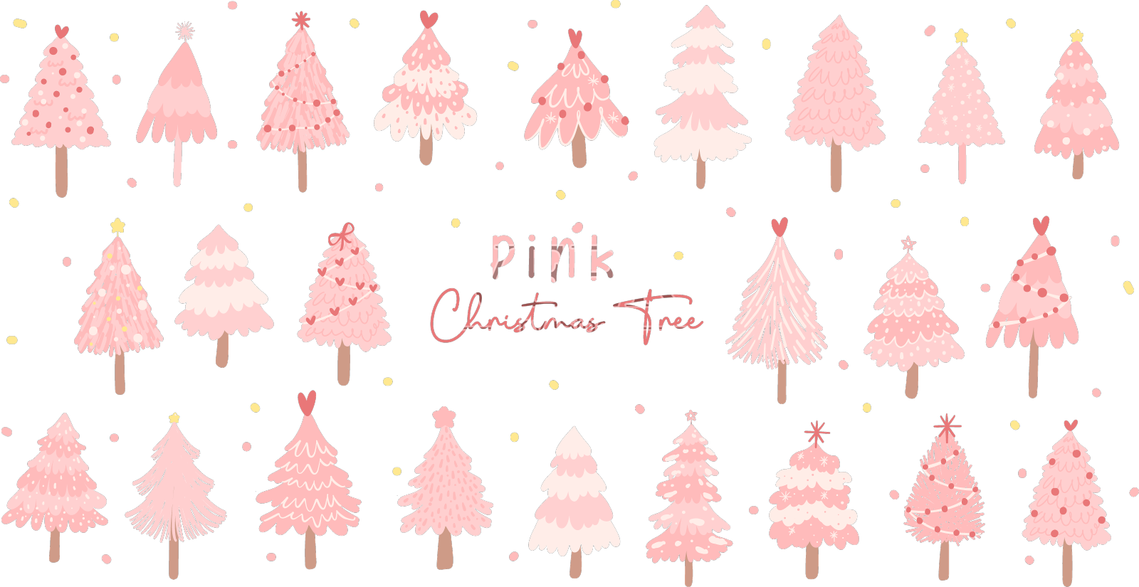 喜庆的粉色圣诞树让人心情愉悦设计元素图片