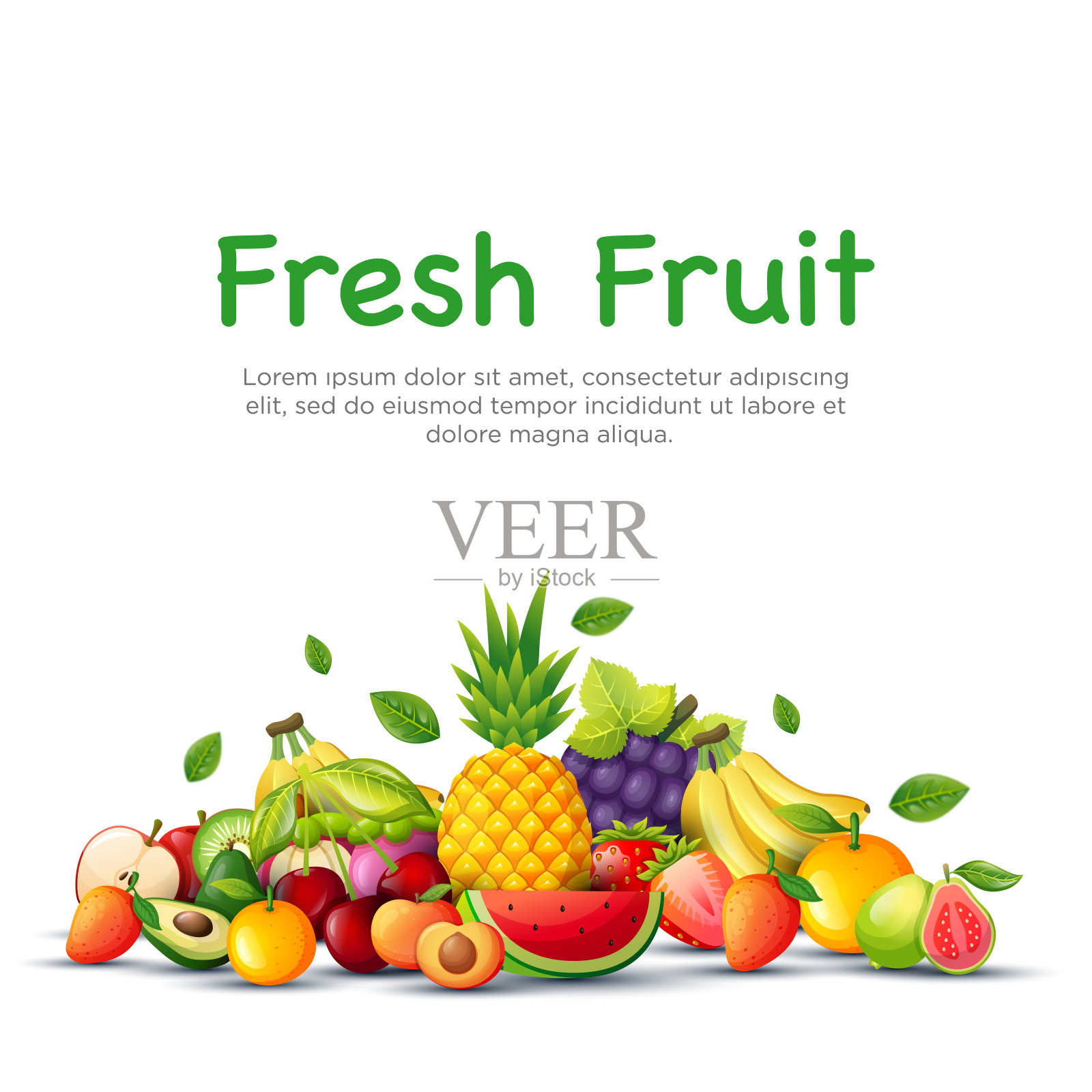 逼真的水果背景设计插画图片素材