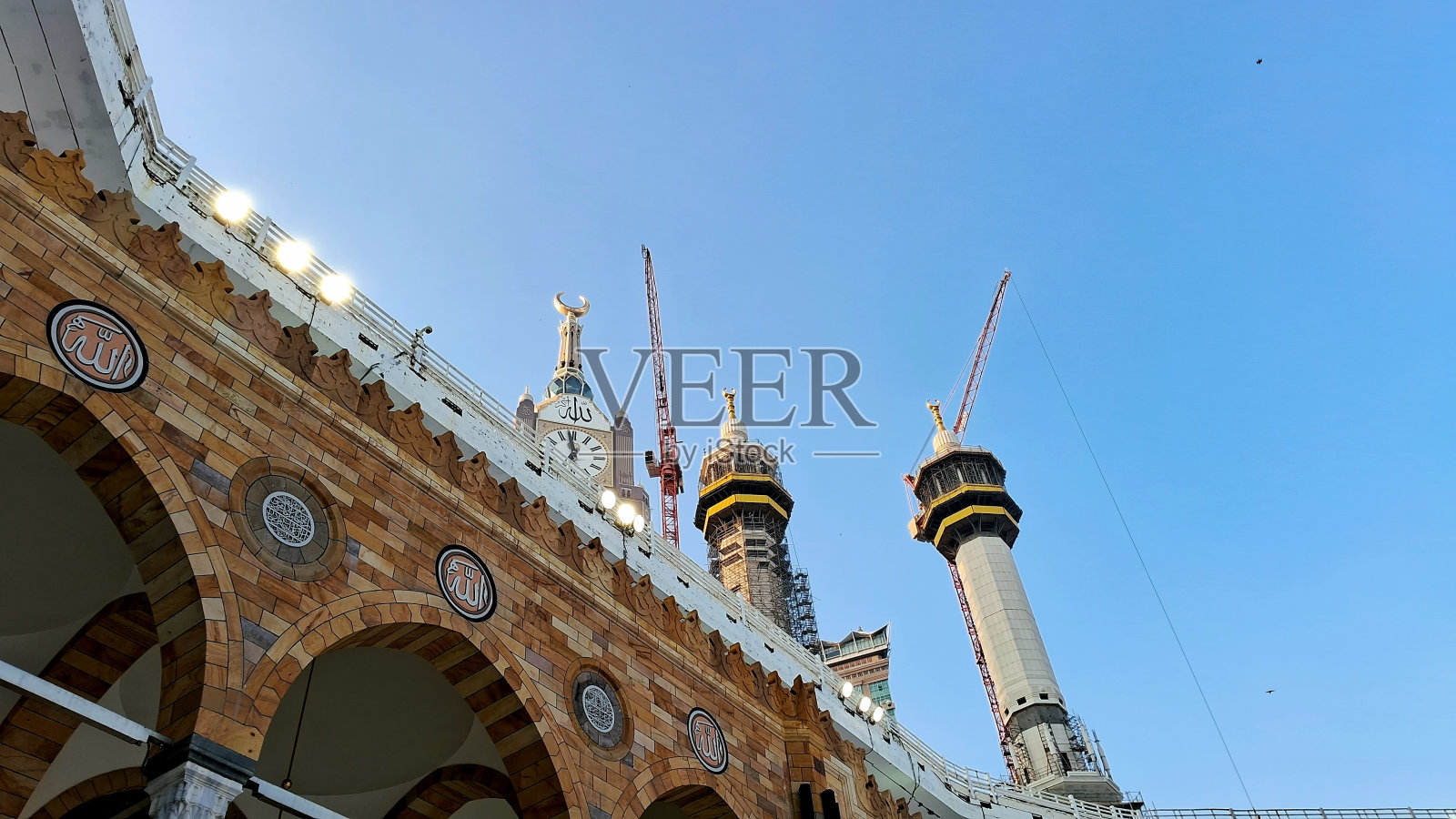 麦加皇家钟楼与禁寺照片摄影图片
