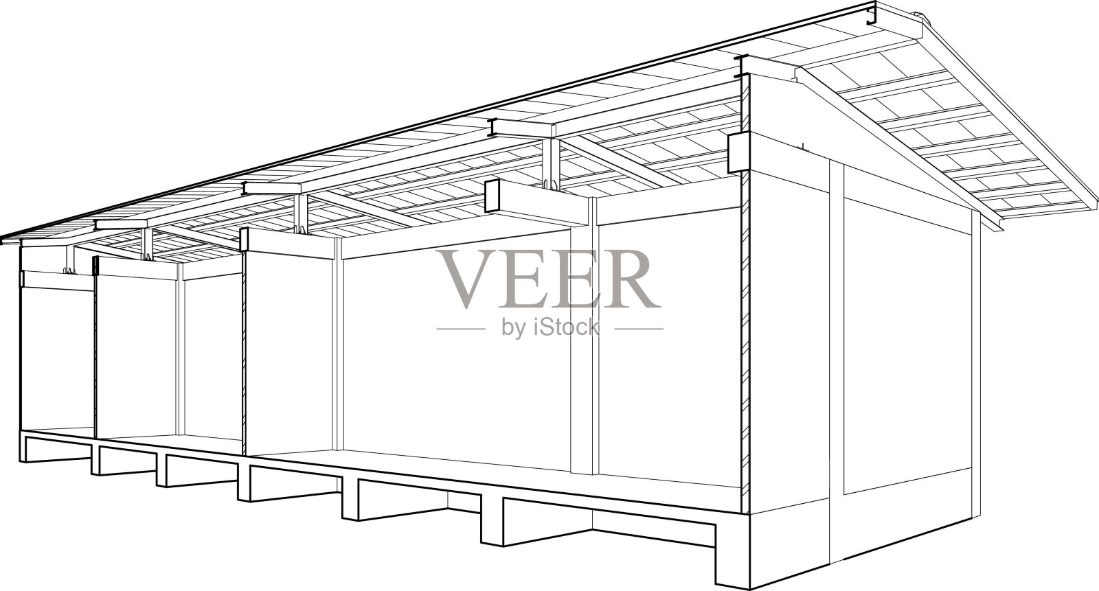 工业建筑的三维插图照片摄影图片