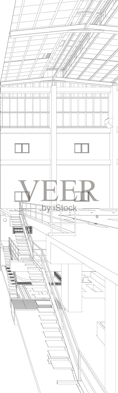 工业建筑的三维插图照片摄影图片