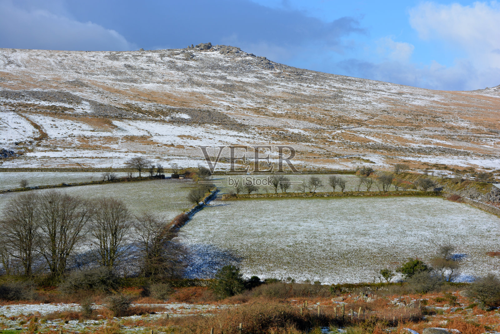 冬季景观，达特穆尔国家公园，英国照片摄影图片