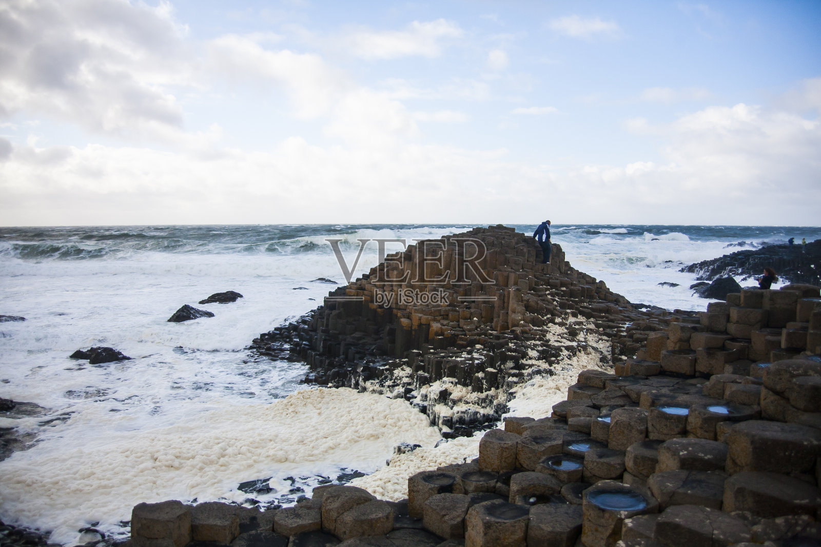 北爱尔兰巨人堤的春景照片摄影图片