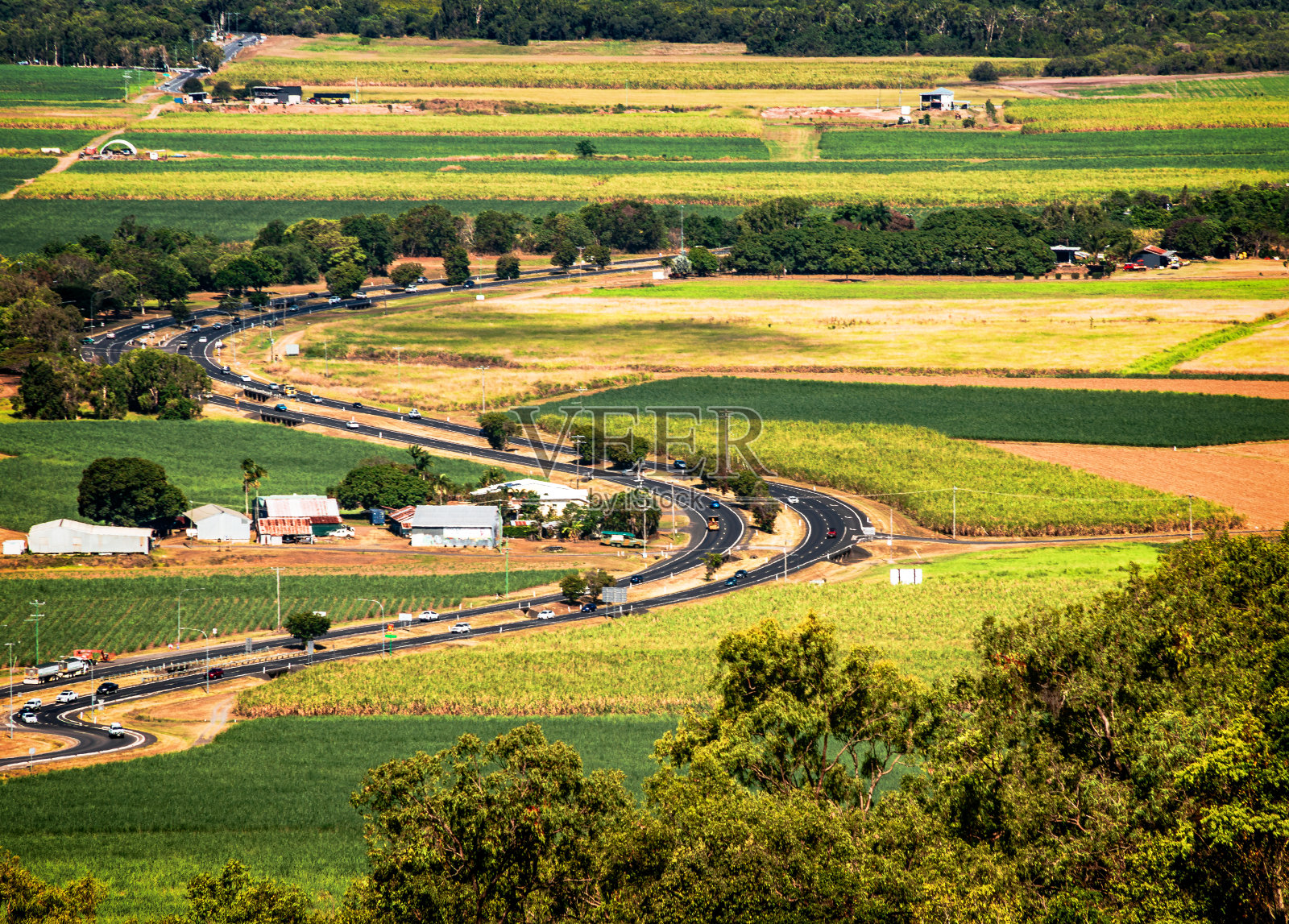 从Skyrail雨林索道俯瞰凯恩斯乡村照片摄影图片