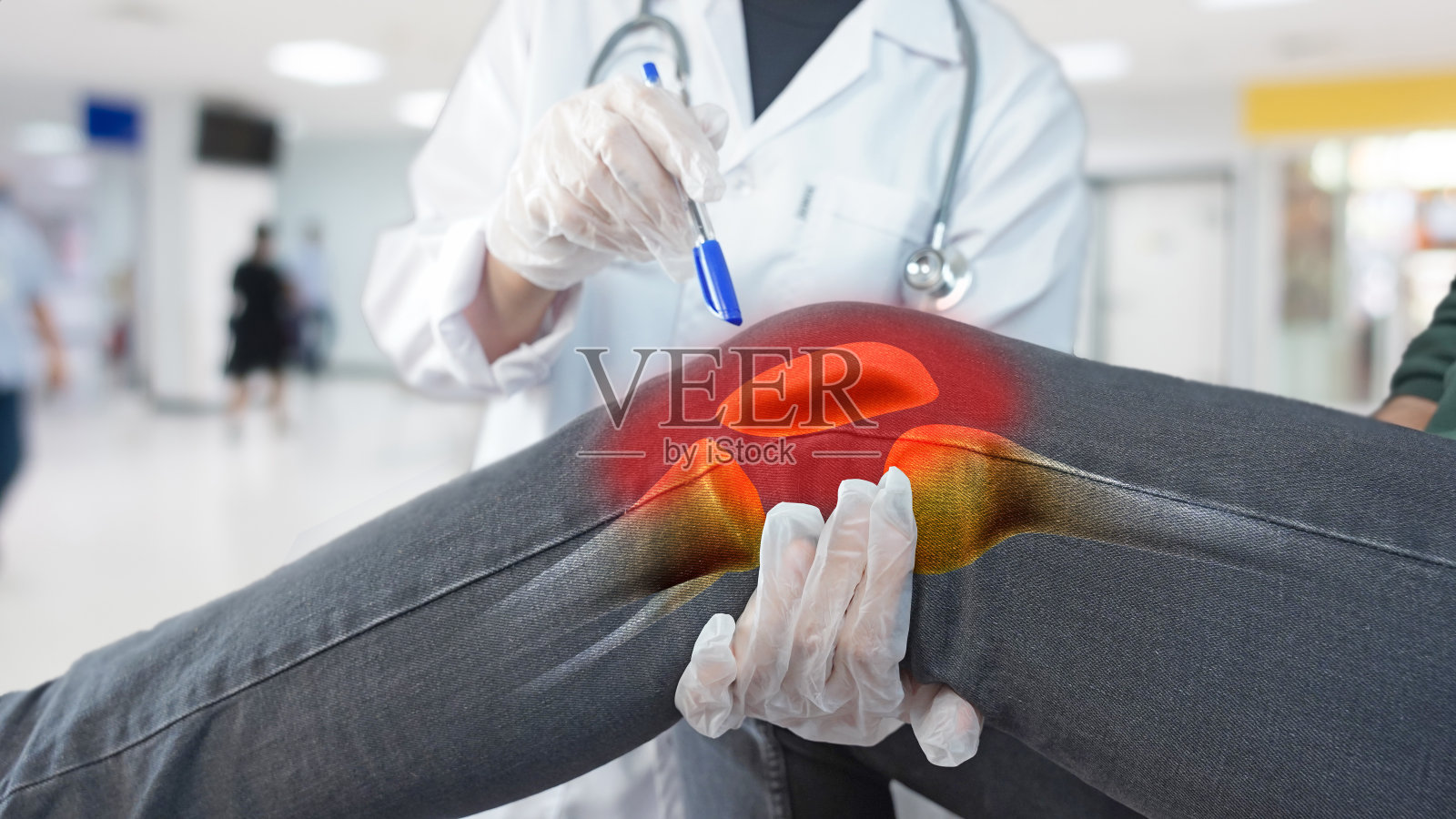 膝关节疼痛医生医院照片摄影图片