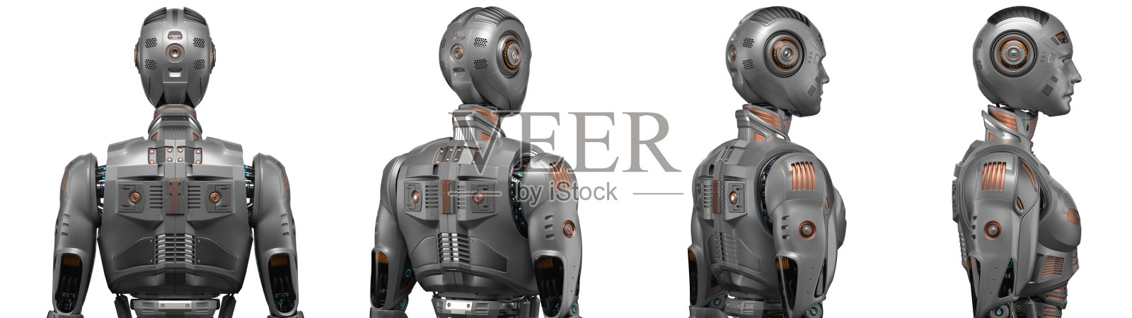 一组四个机器人照片摄影图片