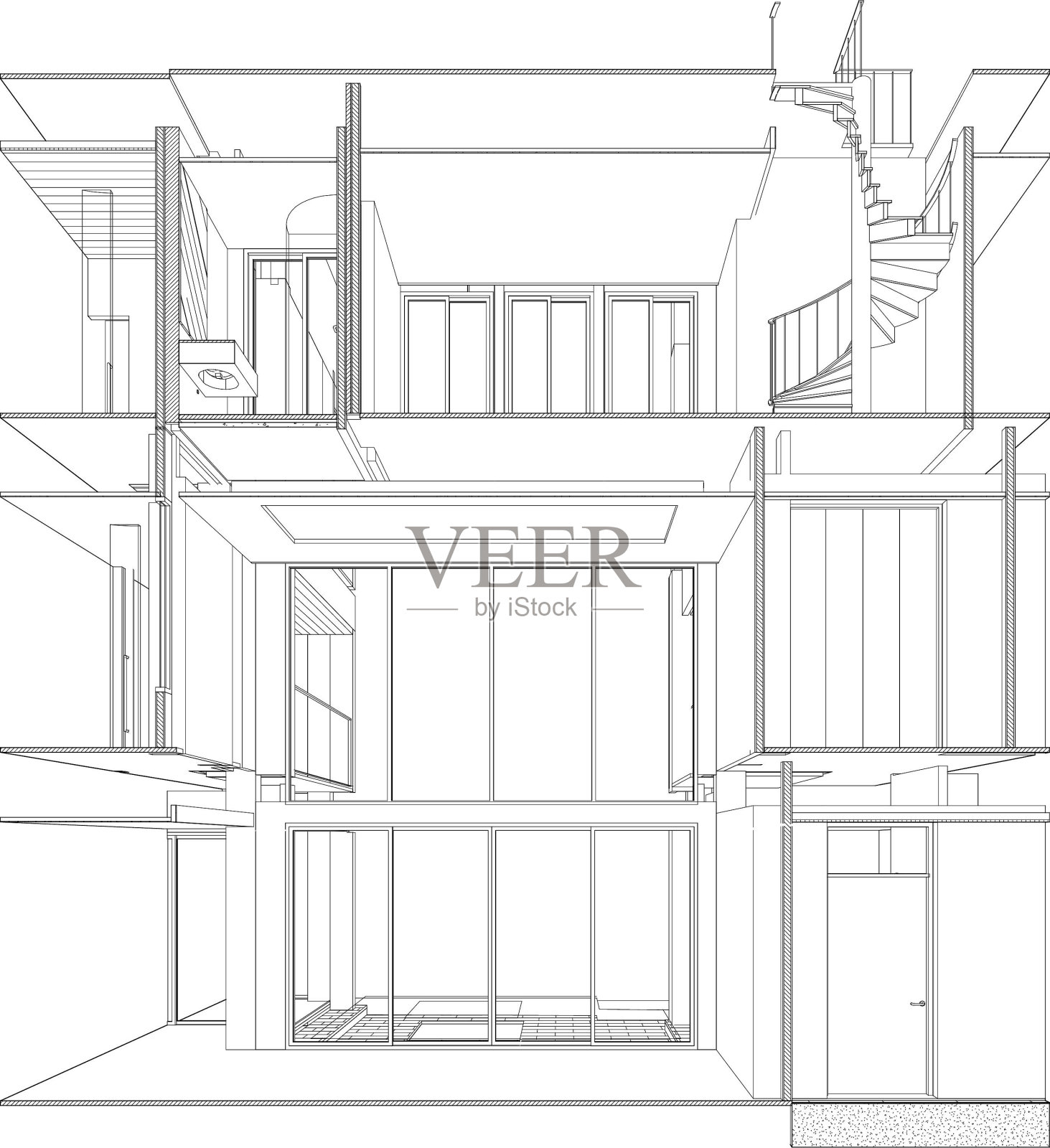住宅项目的三维插图照片摄影图片