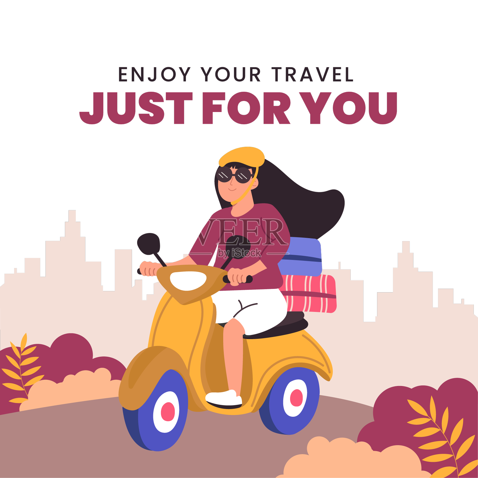 旅行冒险孤立在白色背景设计元素图片