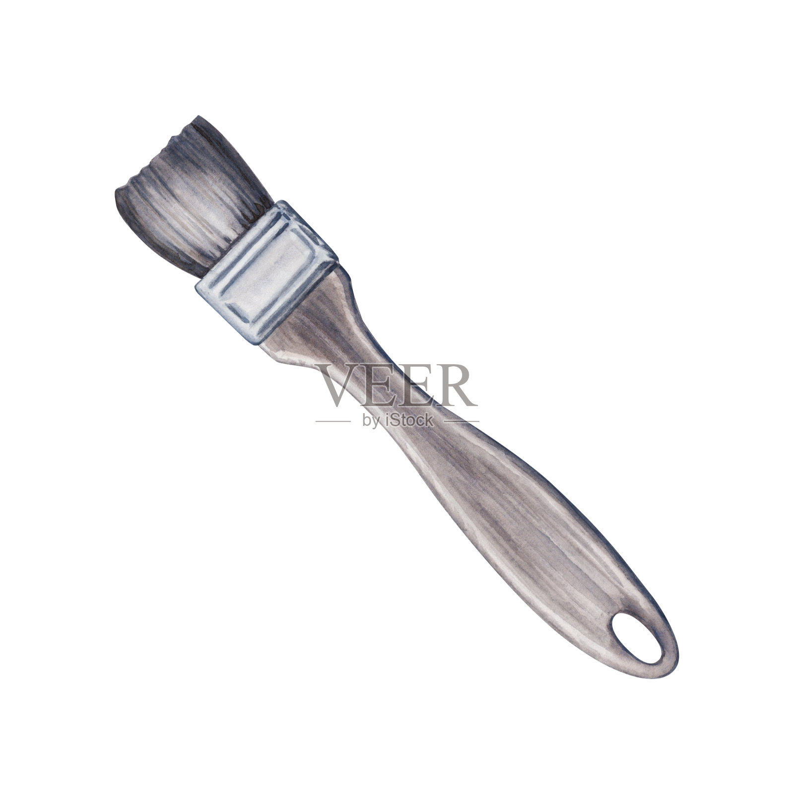 用于绘画和艺术品的平面艺术画笔。手绘元素。水彩插图孤立的白色背景。艺术世界日收集艺术课程，商店，传单，广告，网页设计插画图片素材