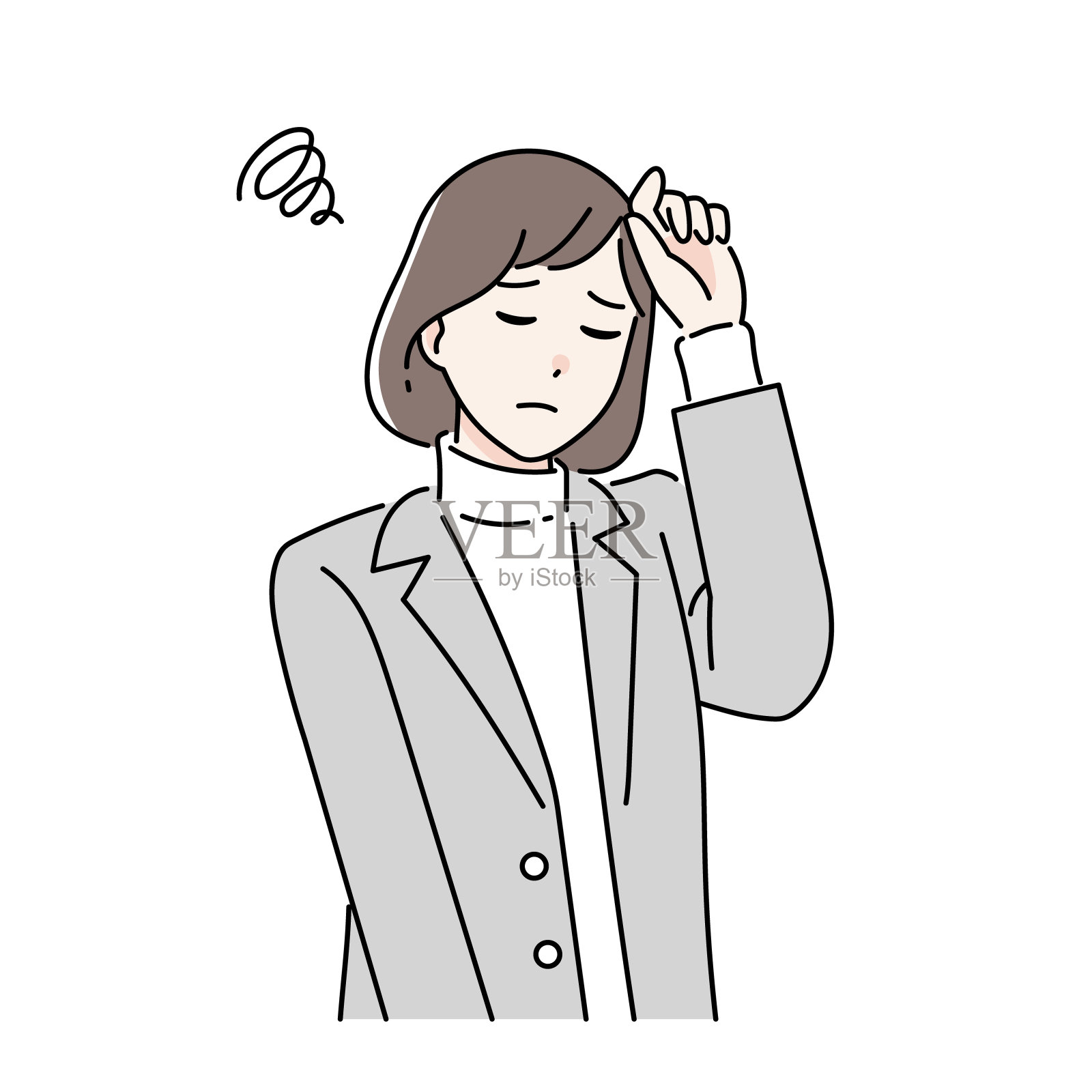 一个陷入困境的商人的插图插画图片素材