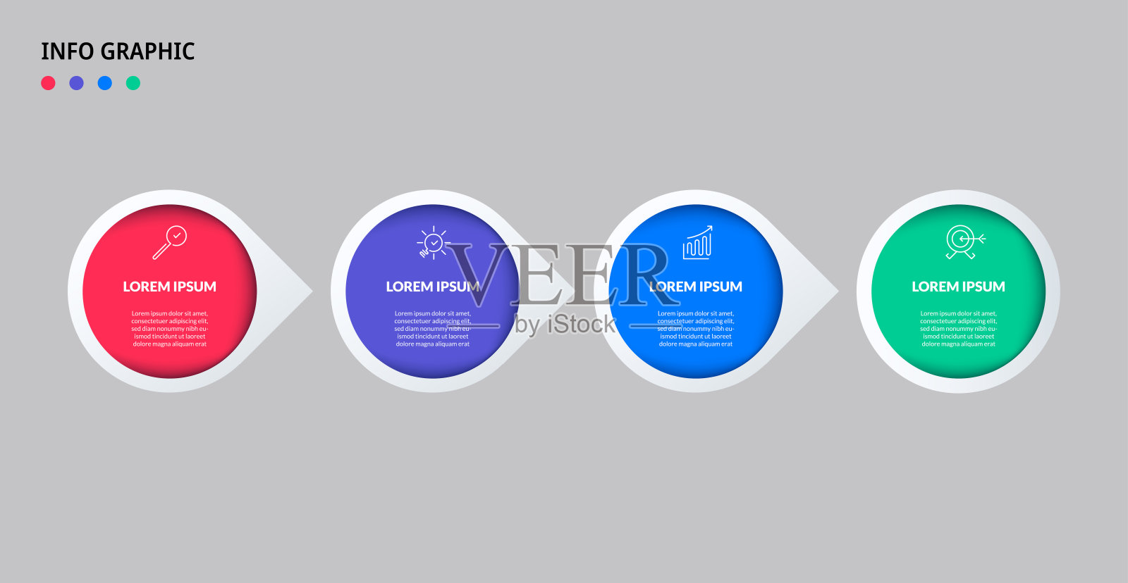 商业信息图设计模板矢量与图标和4个选项或步骤插画图片素材