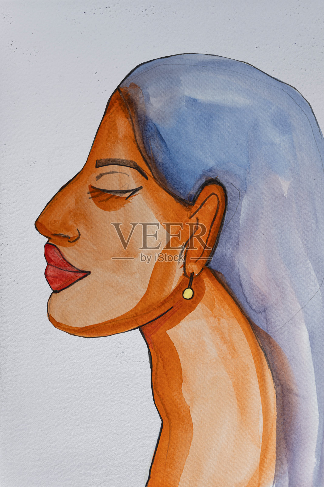 美国黑人妇女插画图片素材