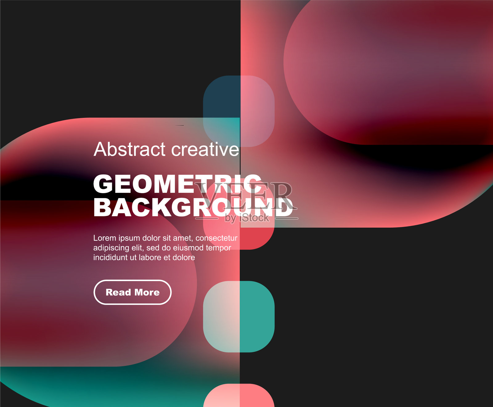 圆三角形和圆正方形组成插画图片素材