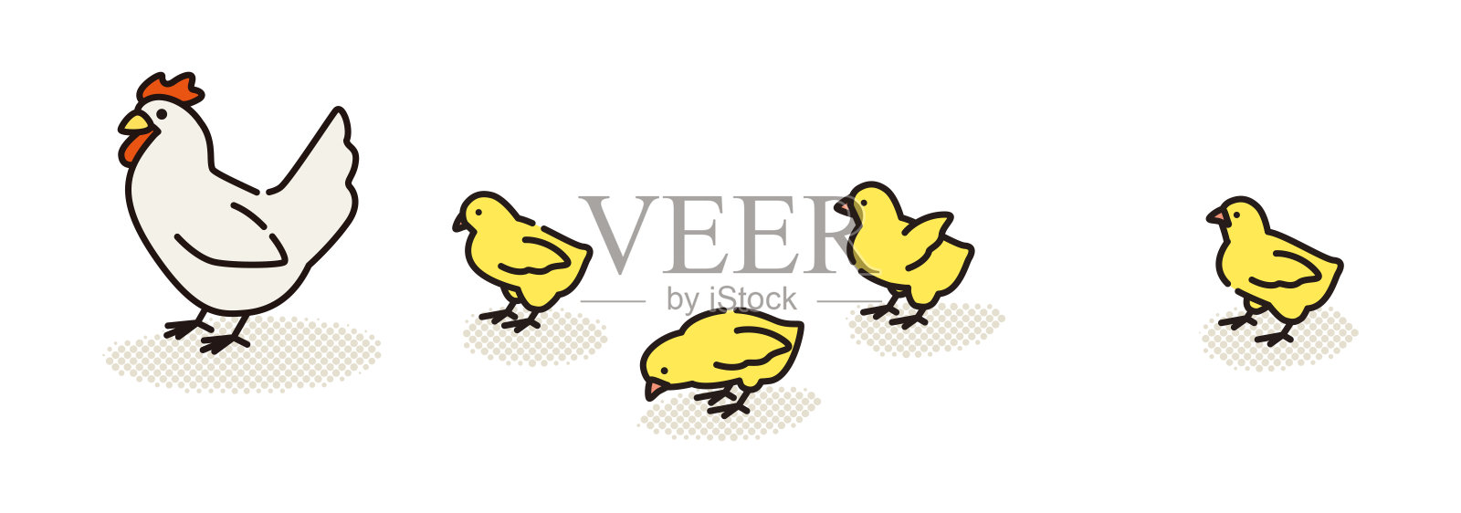 简单而时尚的牲畜图标插画图片素材