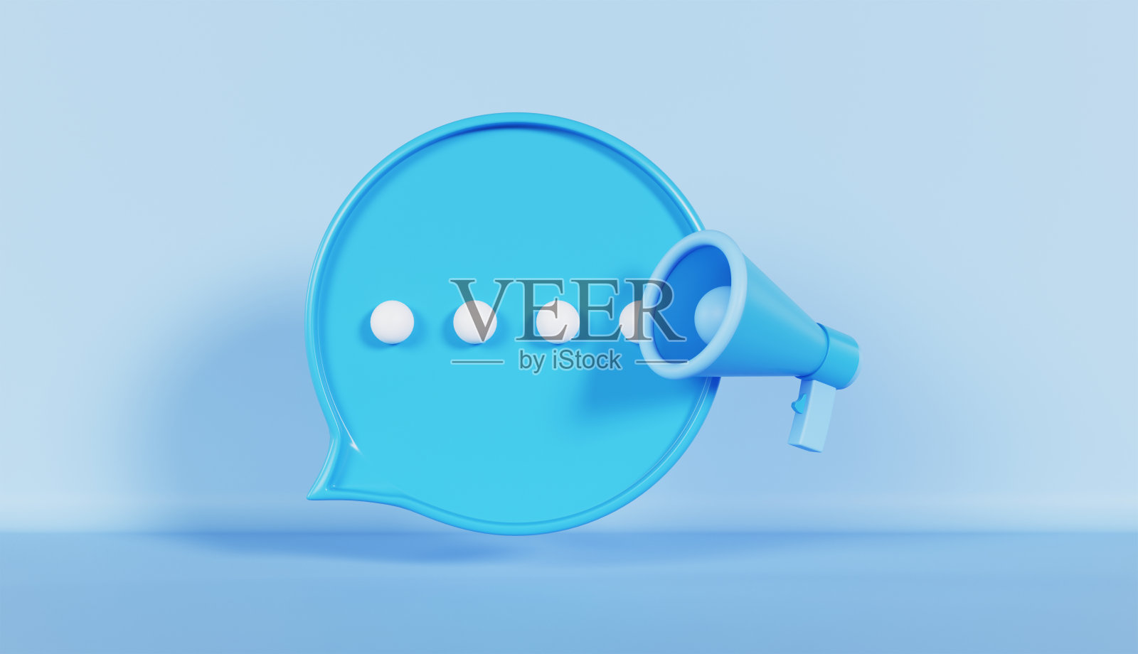 消息气泡弹出聊天插图在蓝色背景照片摄影图片