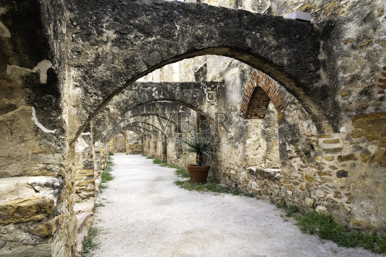 圣安东尼奥圣荷西教堂的拱形通道照片摄影图片