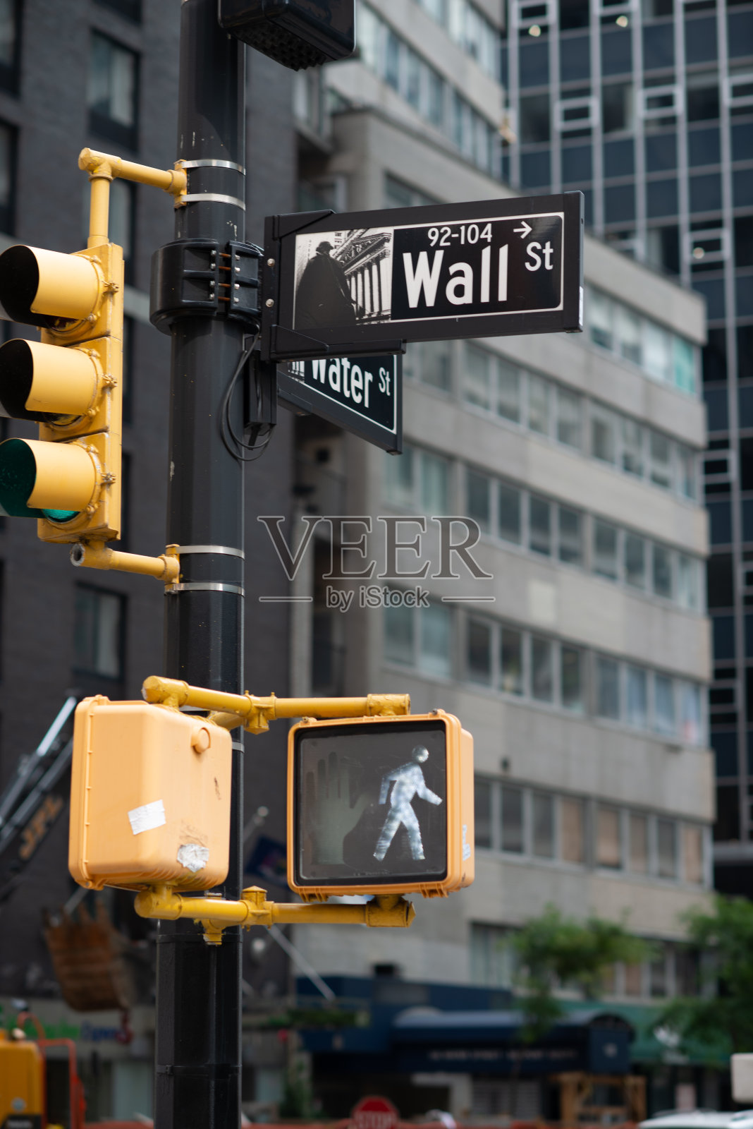 华尔街交通标志照片摄影图片