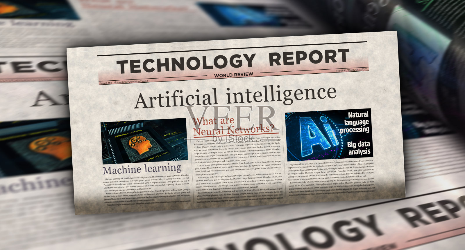 人工智能神经网络报纸印刷媒体照片摄影图片