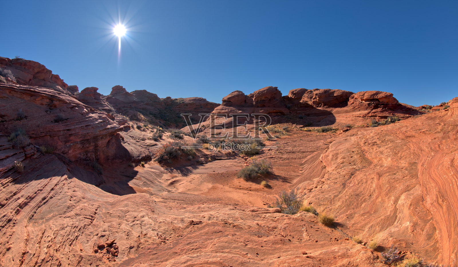 通往亚利桑那州马蹄湾马刺峡谷的小路照片摄影图片