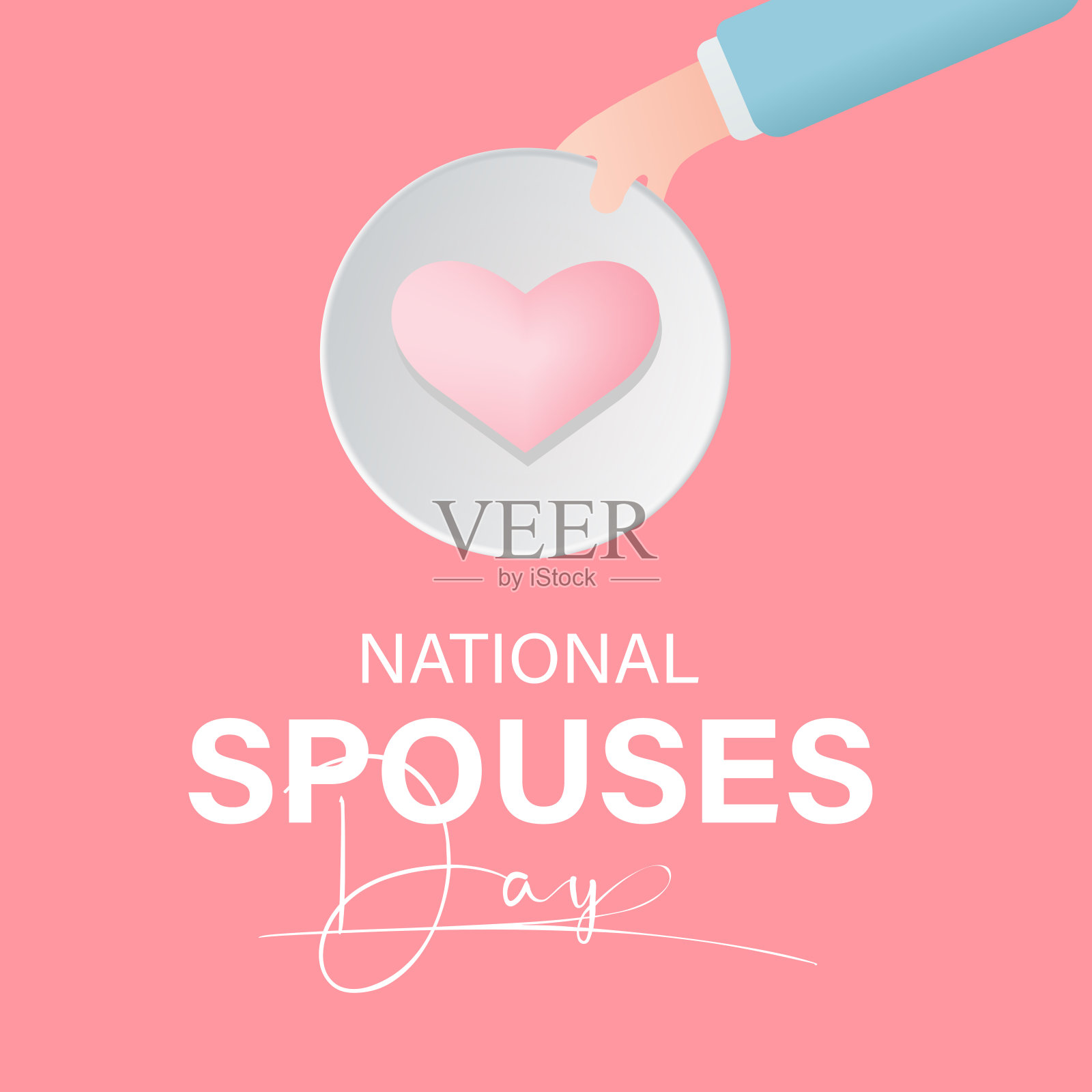 全国配偶日矢量模板。用情侣的浪漫和欣赏插图来庆祝爱和团聚。背景，横幅，卡片，海报设计。插画图片素材