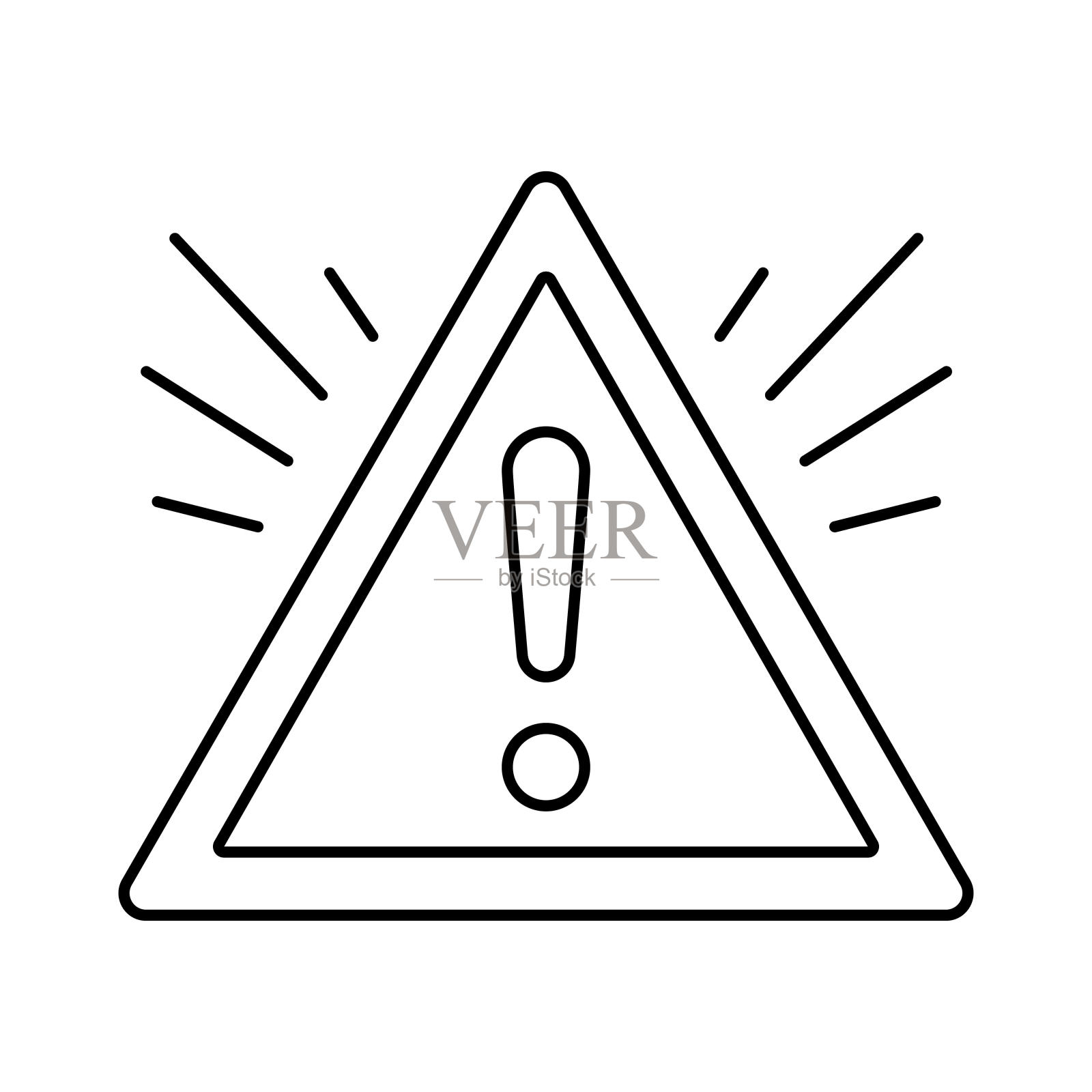 警告警戒线图标矢量插图插画图片素材