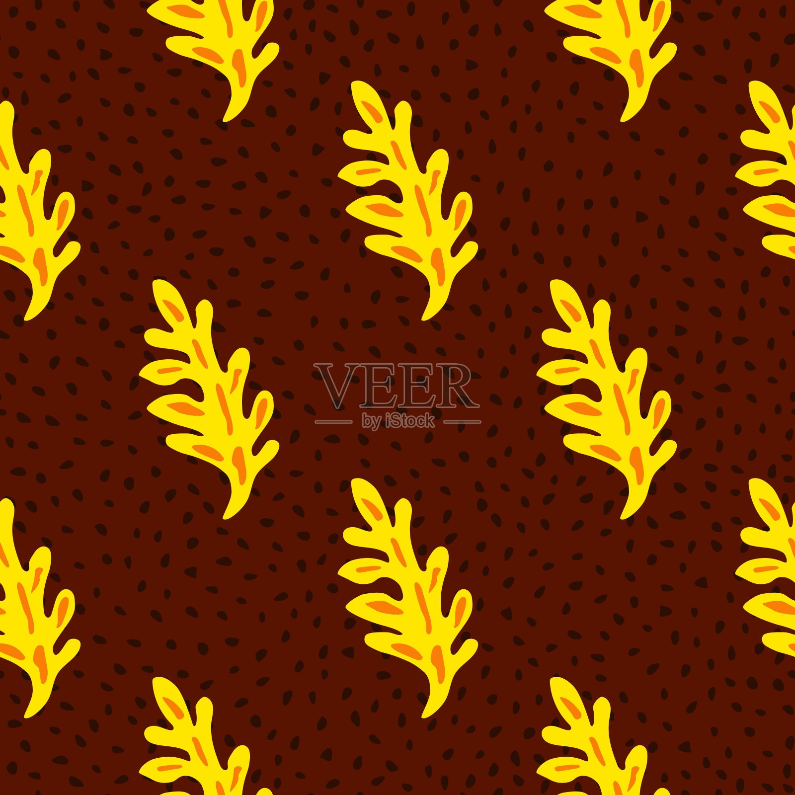 植物无缝背景具有树叶。插画图片素材