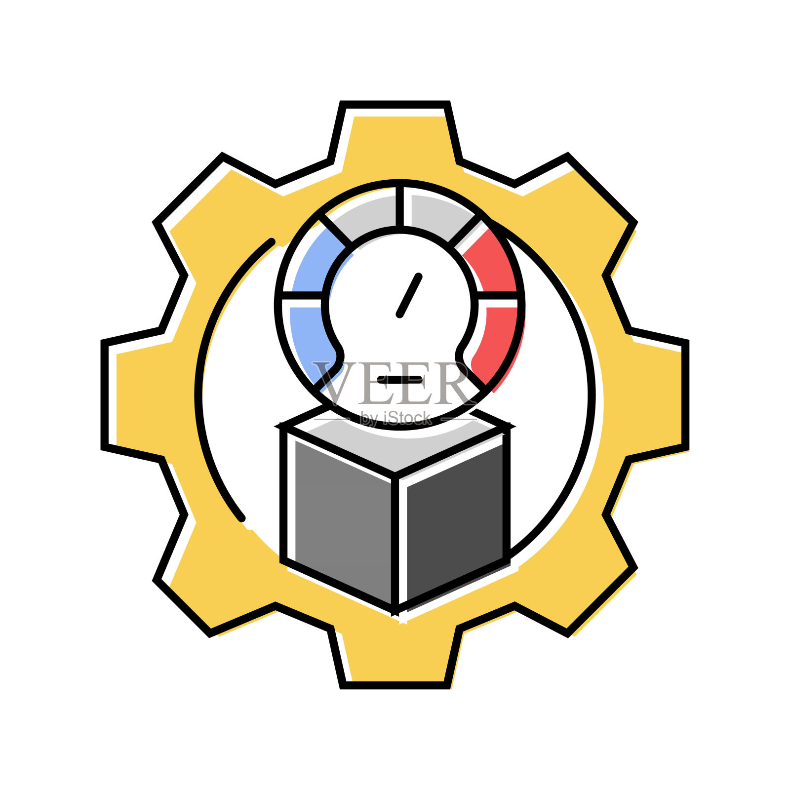 产品测试机械工程师彩色图标矢量插图插画图片素材