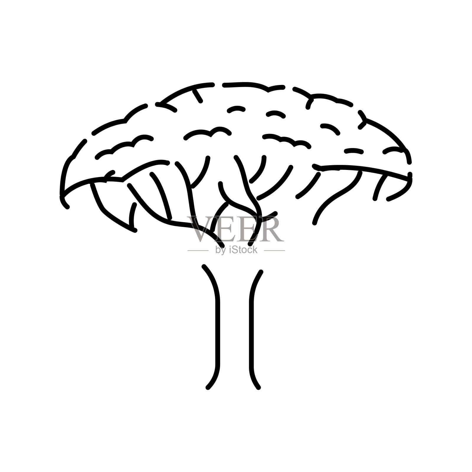 龙血树线图标矢量插图插画图片素材