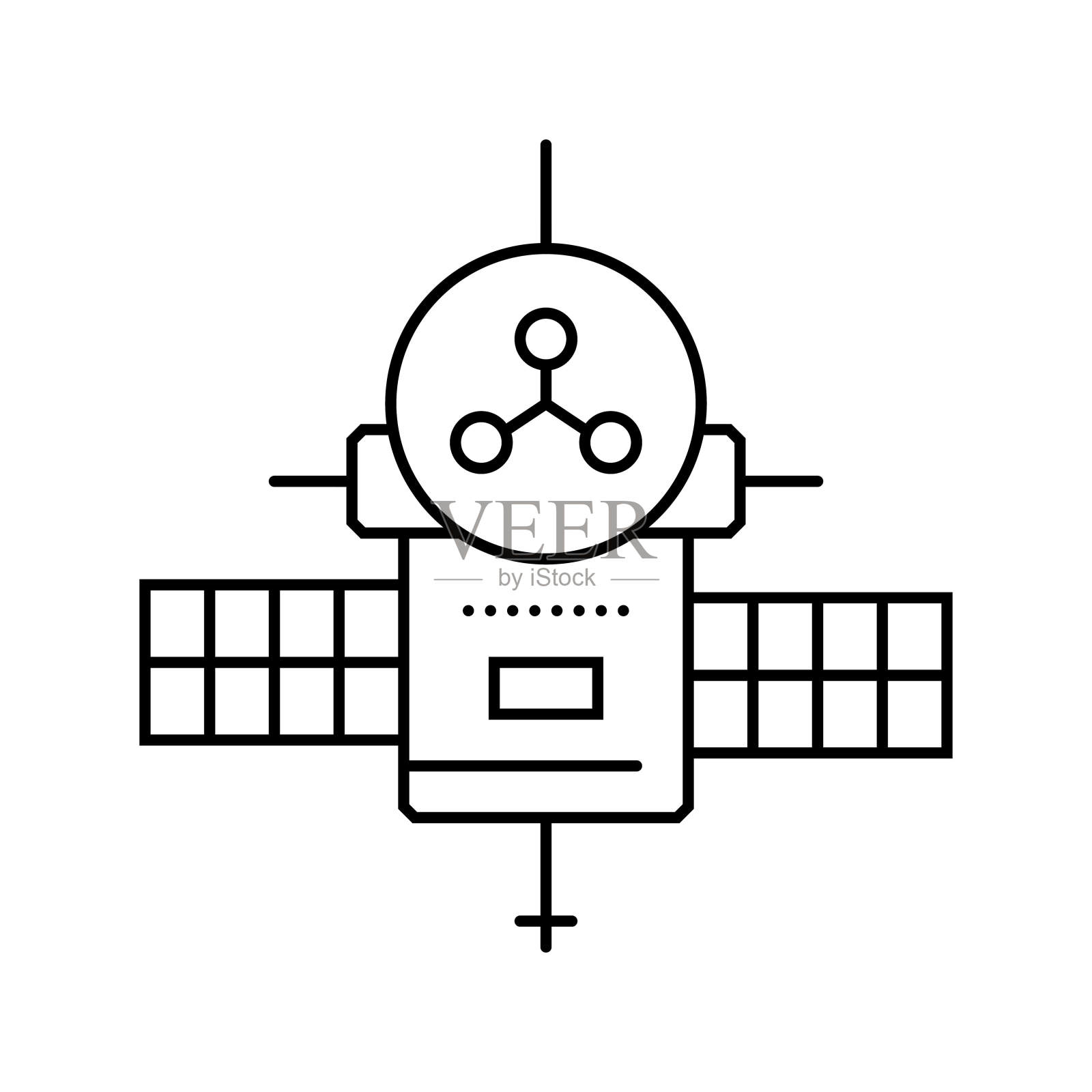 空间探测器航空工程师线图标矢量插图插画图片素材