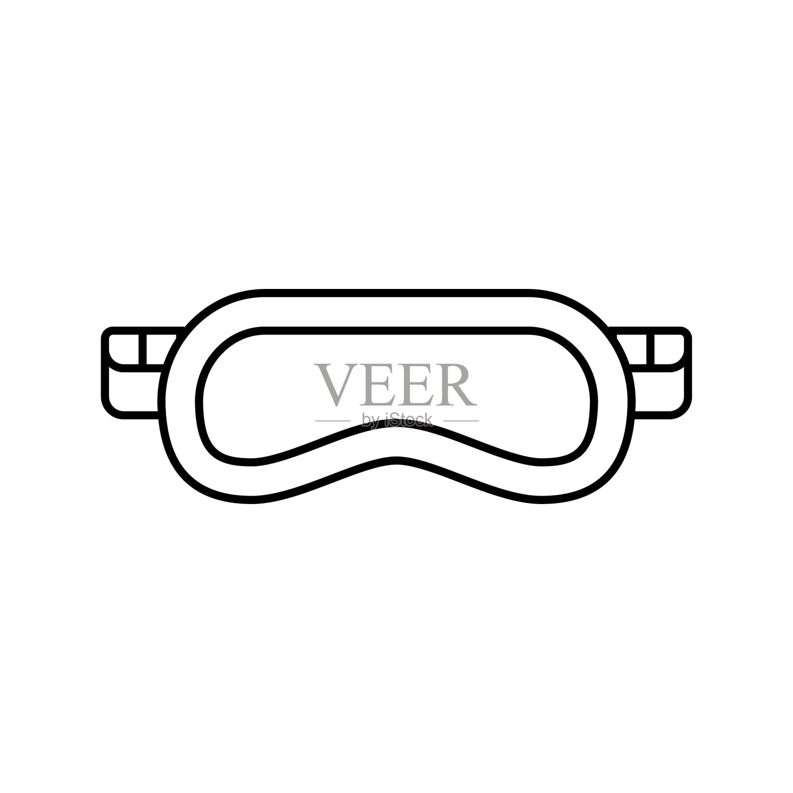 睡眠面膜夜线图标矢量插图插画图片素材