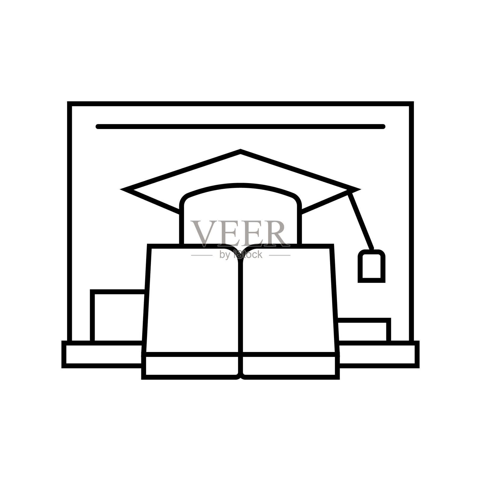 教育儿童趣味线图标矢量插图插画图片素材