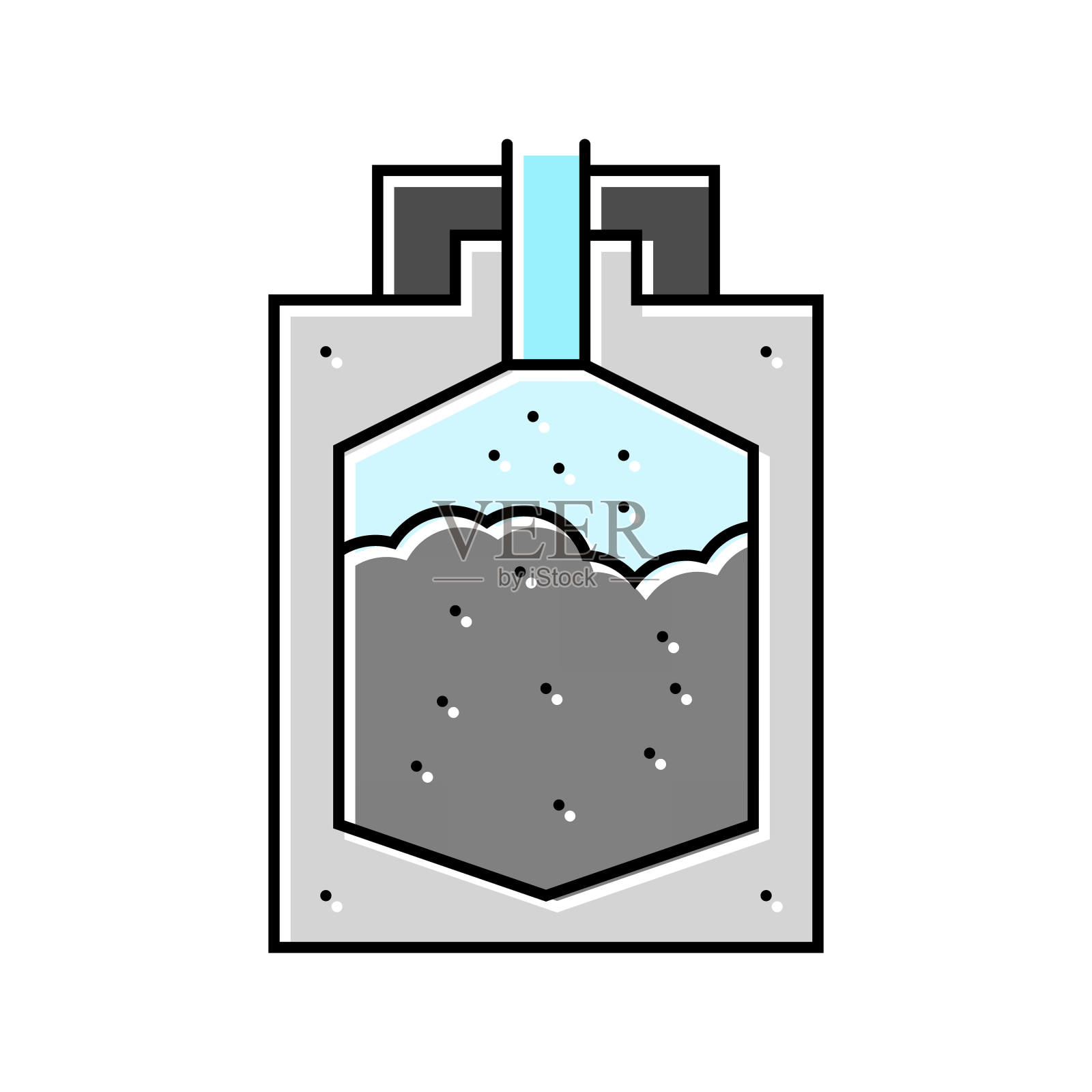 粉末冶金材料工程彩色图标矢量插图插画图片素材
