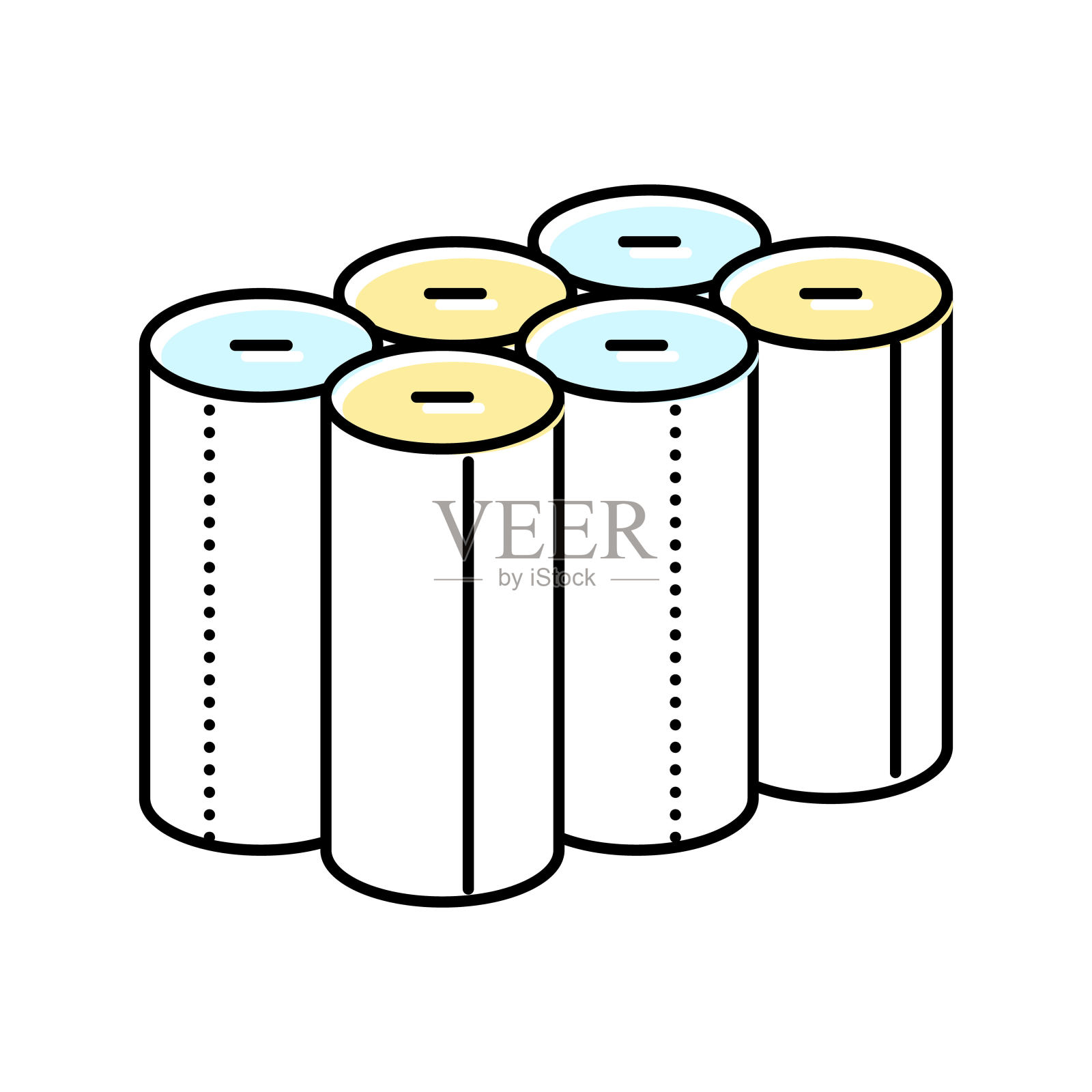 餐巾卷纸巾颜色图标矢量插图插画图片素材