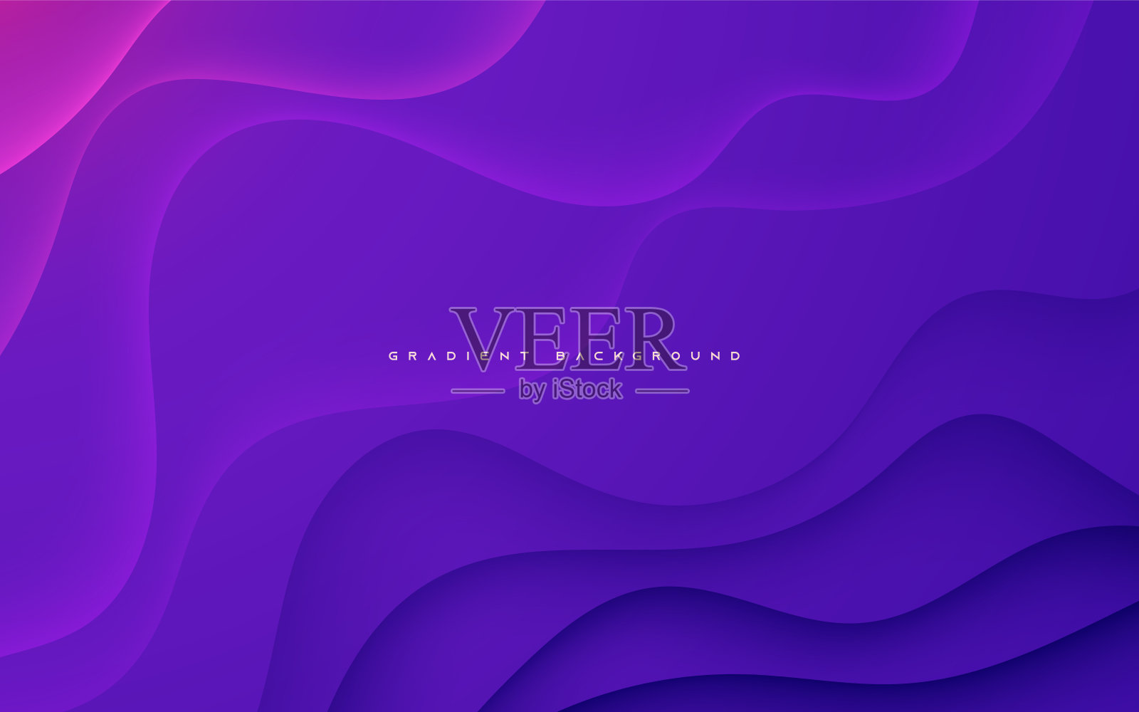 抽象平滑梯度波浪层背景紫色液体形状矢量插画图片素材
