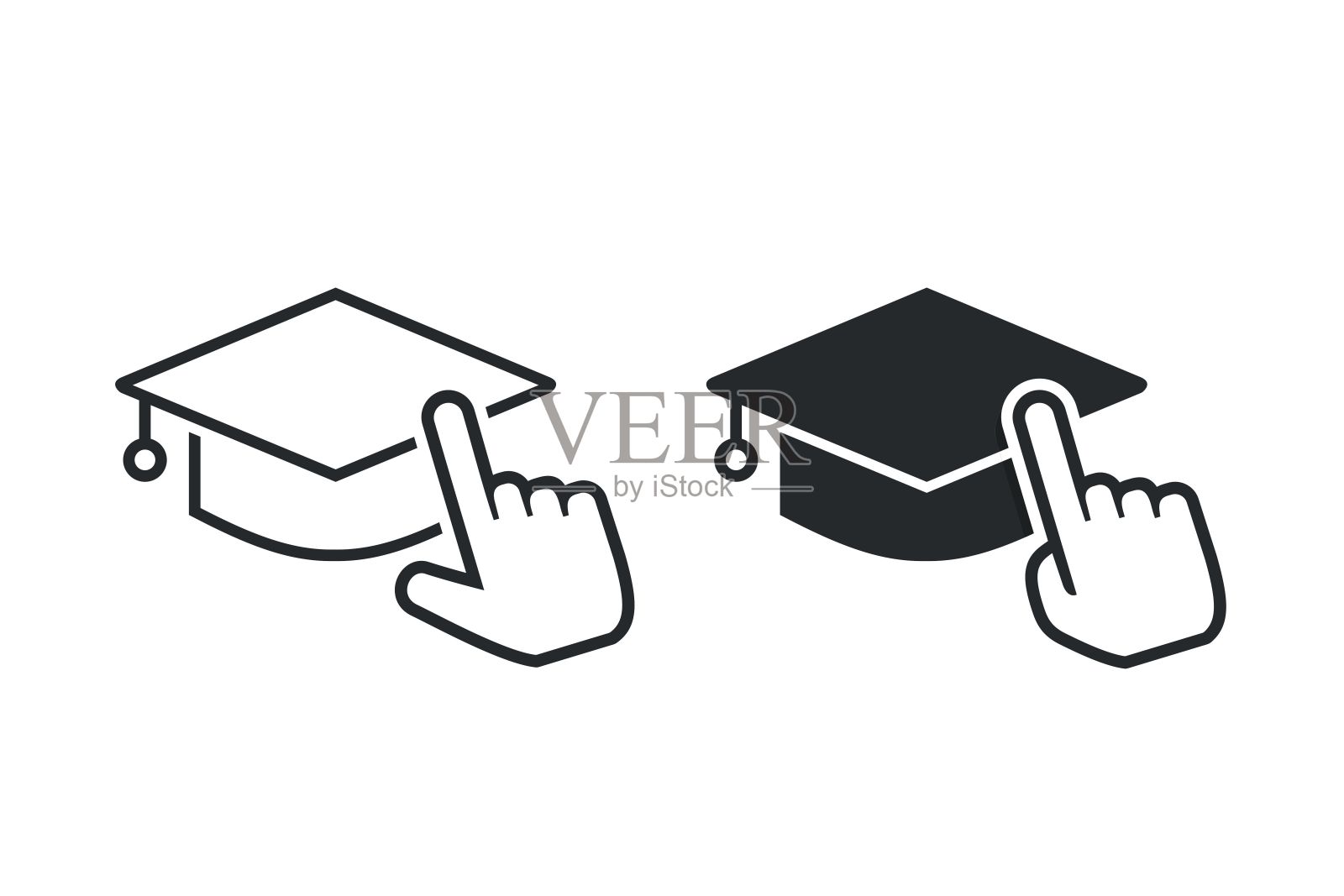 点击毕业帽。插图矢量插画图片素材