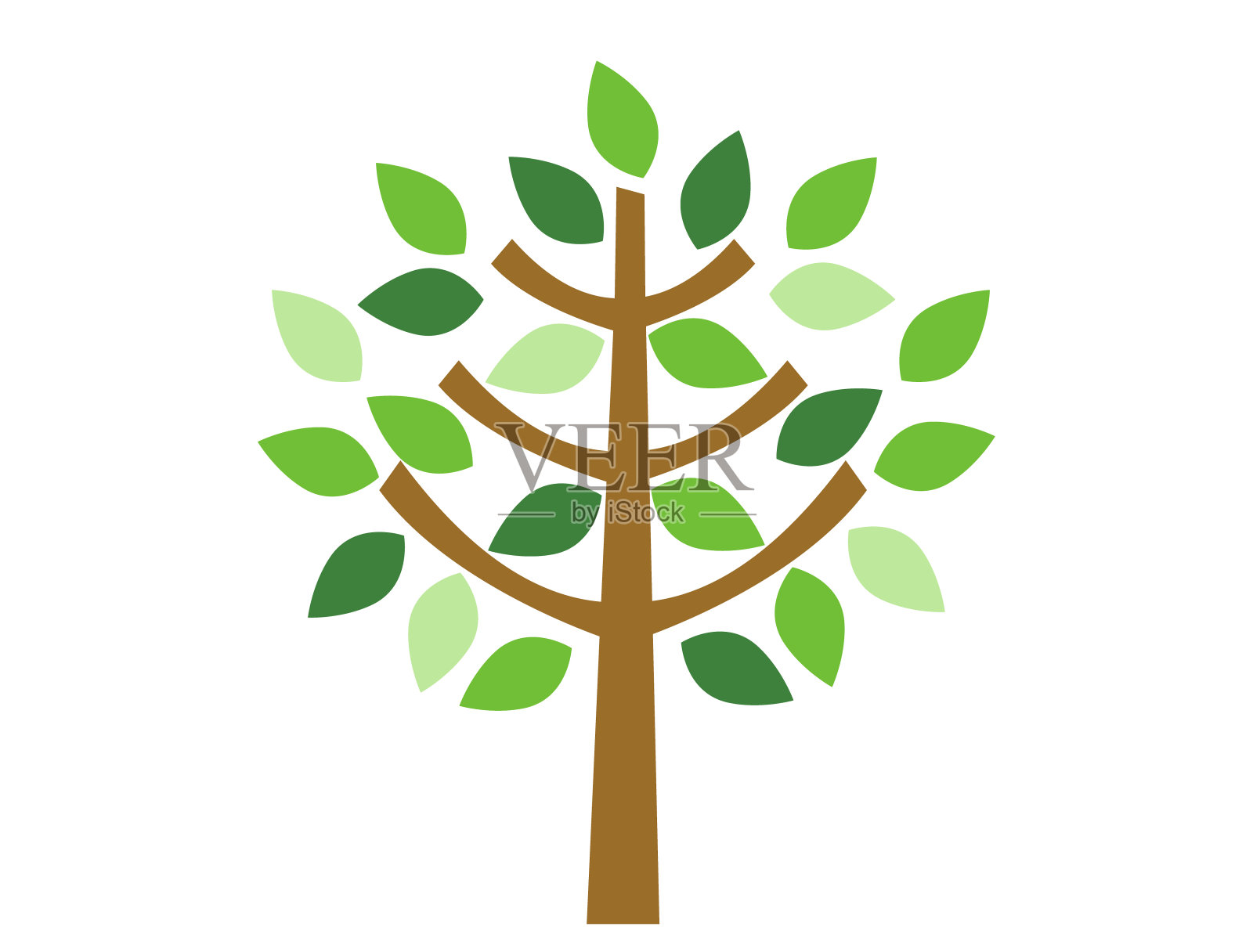 简单的树图插画图片素材