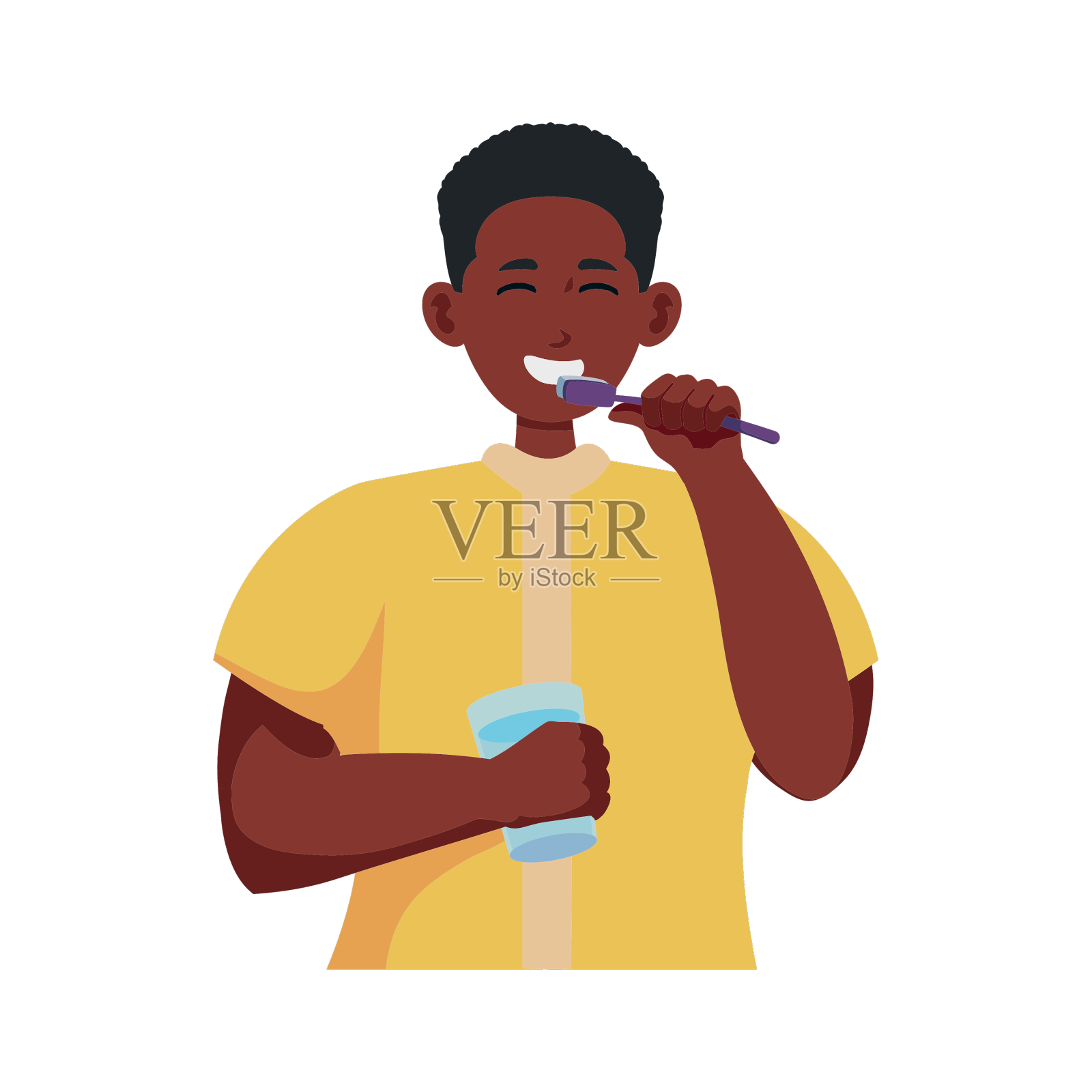 人物刷牙设计元素图片