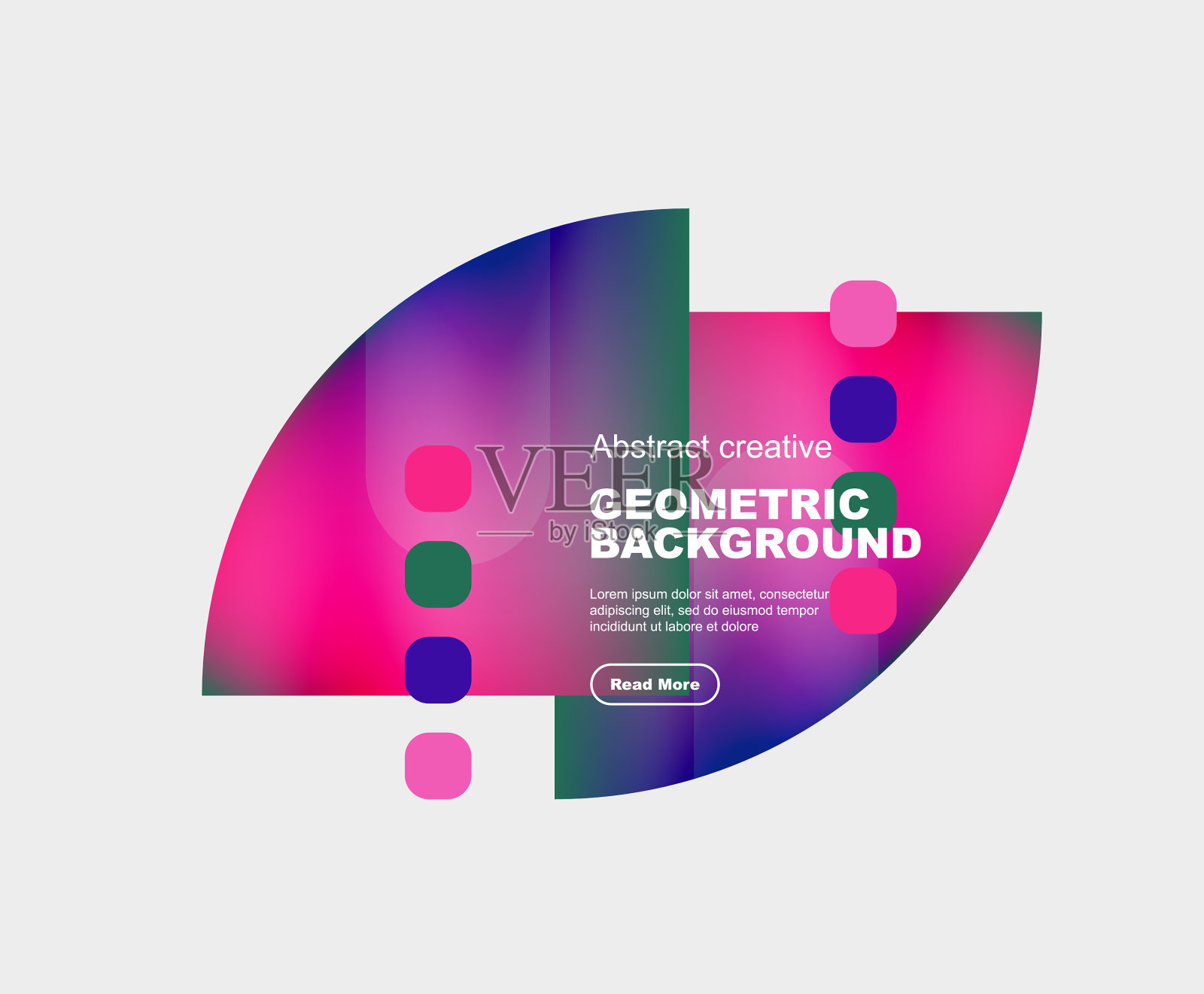 圆三角形和圆正方形组成插画图片素材