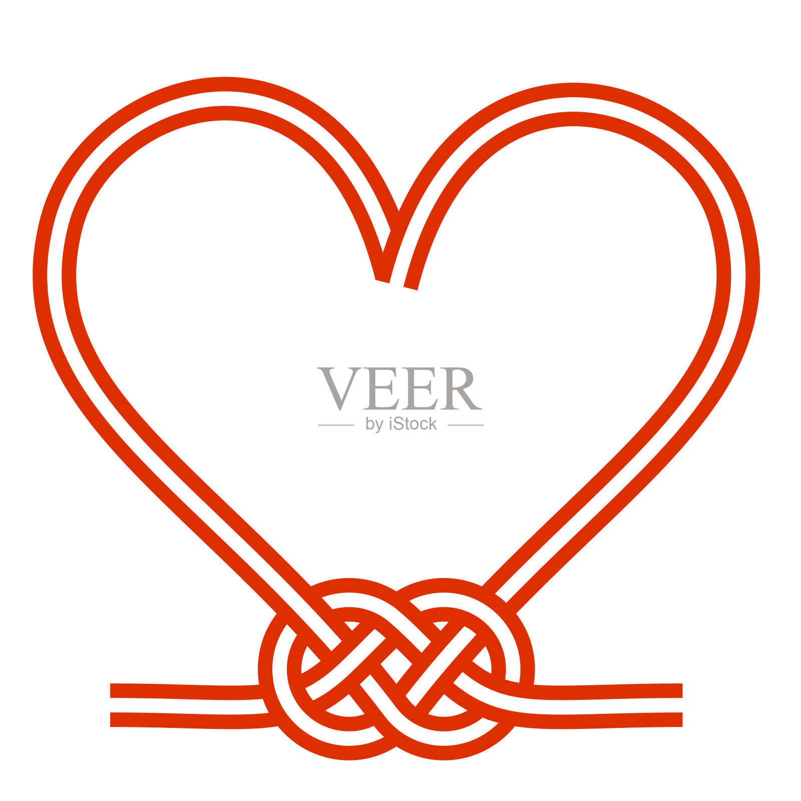 心形水木画框插图(用纸线捆住包装好的礼物)插画图片素材