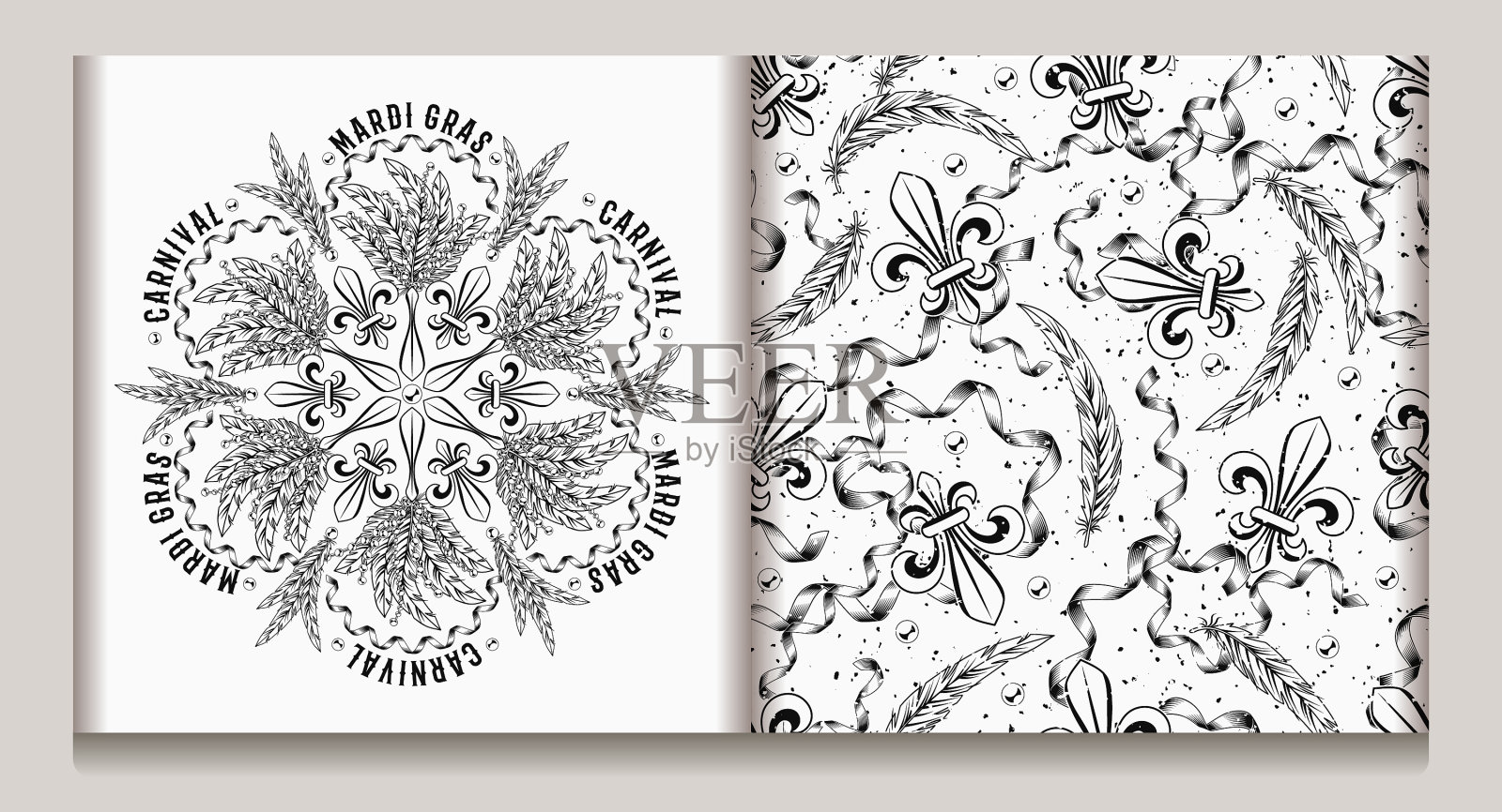 标签图案用于狂欢节装饰插画图片素材