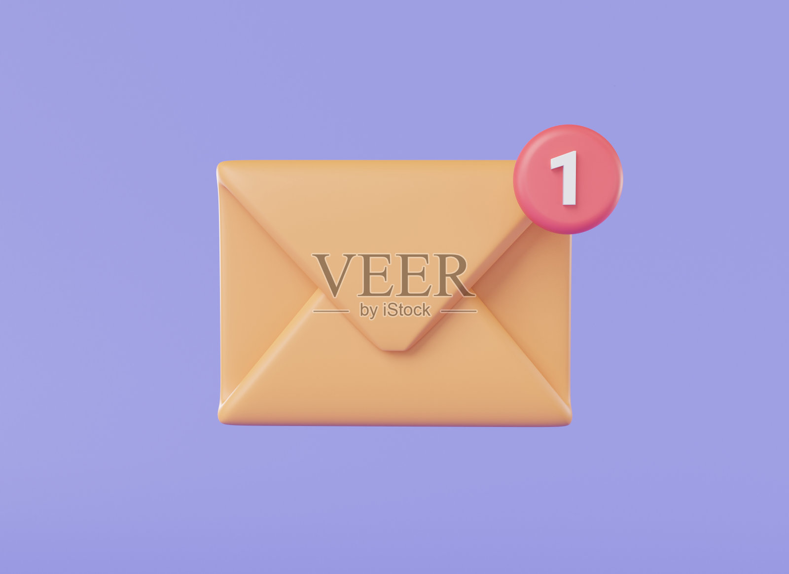 信封图标与红色标记消息。收件箱接收，电子邮件通知，未读邮件，邮件图标，消息提醒，新电子邮件通知概念。前视图。3d最小样式渲染插图照片摄影图片