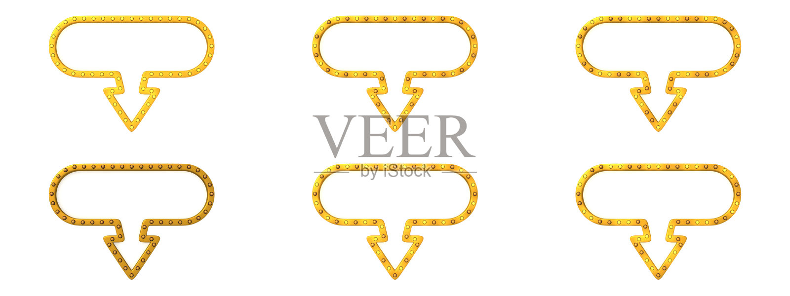 红框金边灯复古广告招牌。三维渲染照片摄影图片