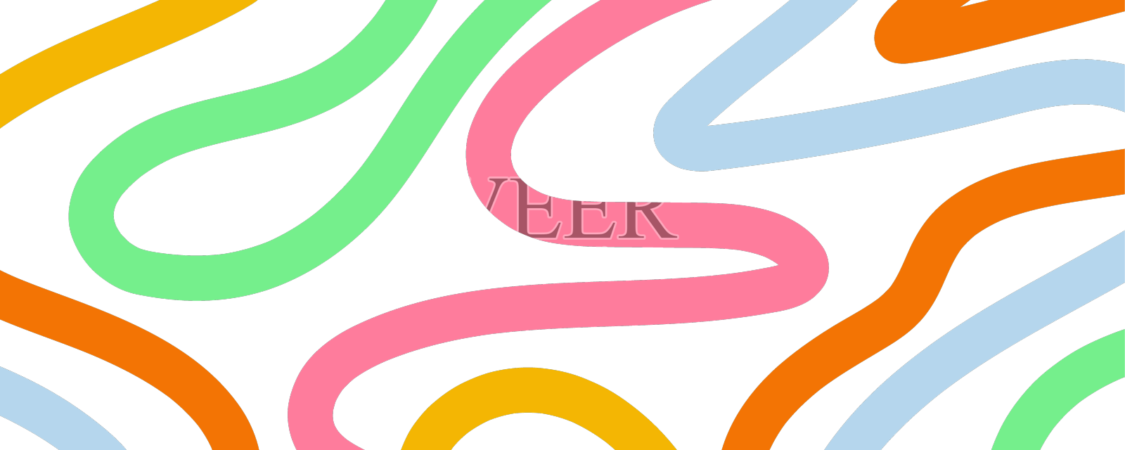 抽象大胆的线条色彩可爱的风格上的白色设计元素图片