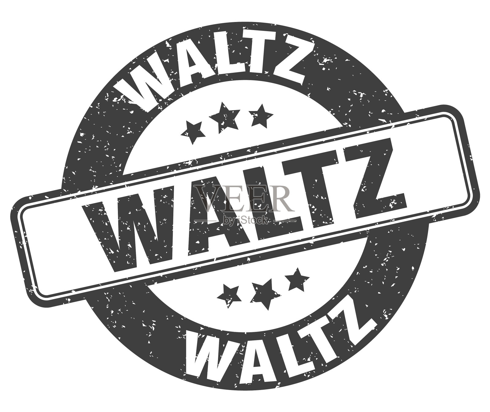 华尔兹邮票华尔兹标签圆形grunge标志插画图片素材