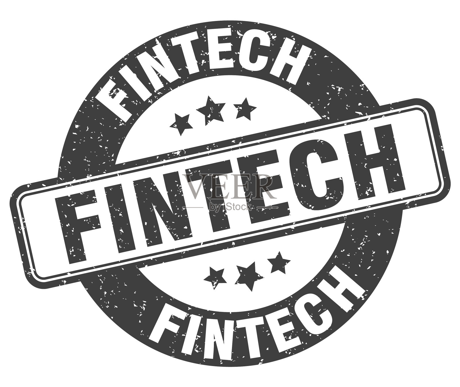 金融科技邮票金融科技标签圆形grunge标志插画图片素材