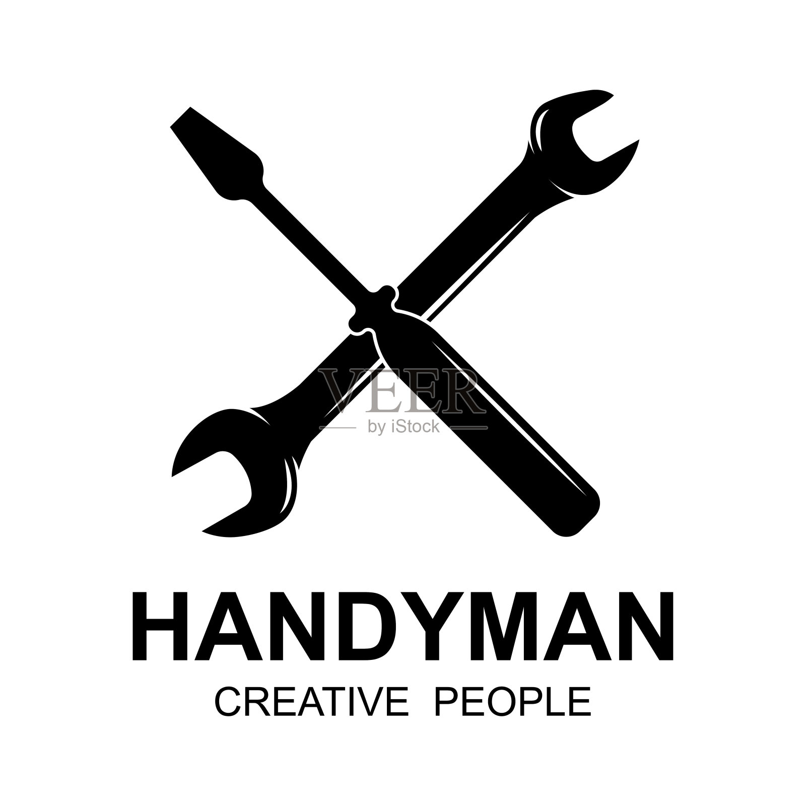 勤杂工标志矢量图标说明模板插画图片素材