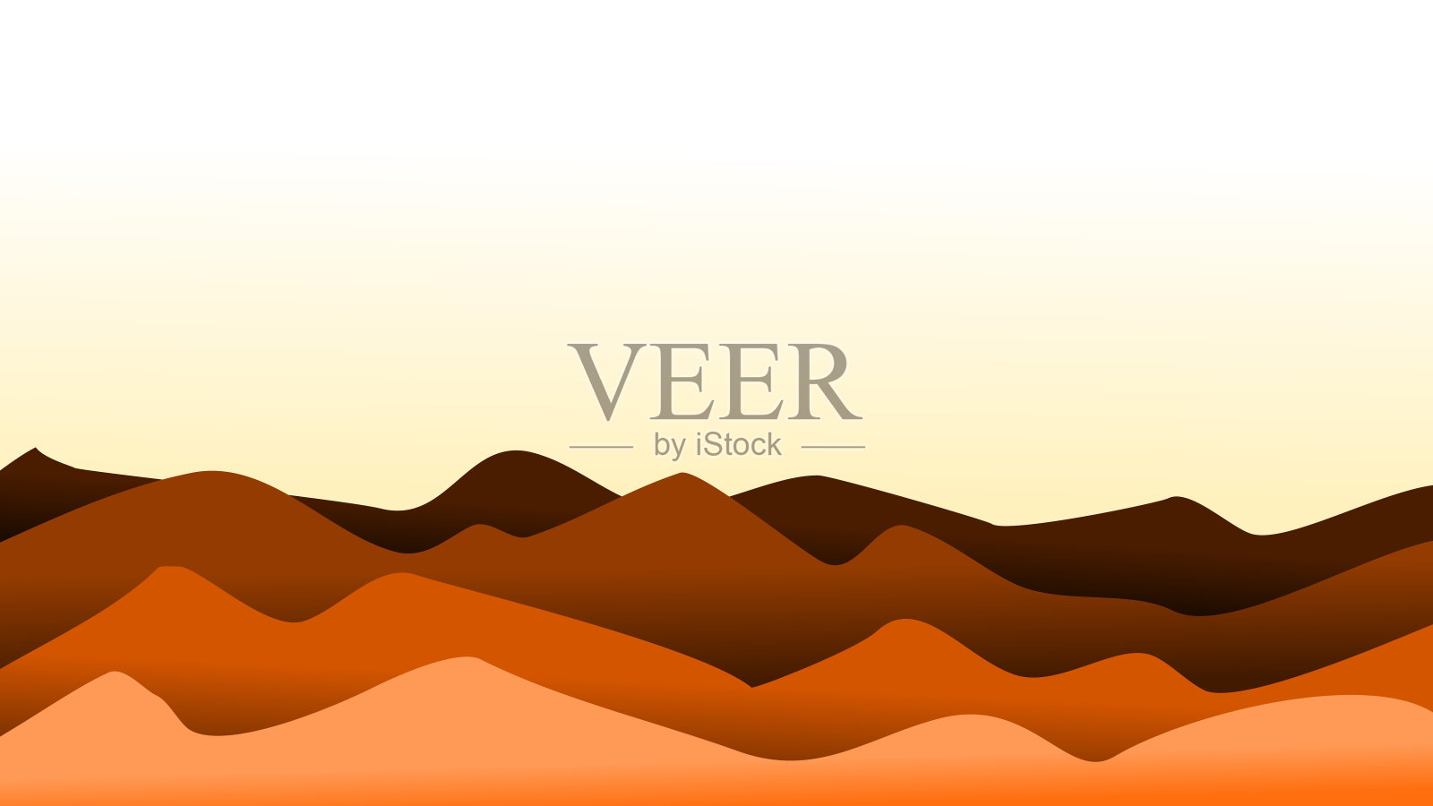 纸抽象在堆栈三维山地颜色与奶油复制空间背景插画图片素材