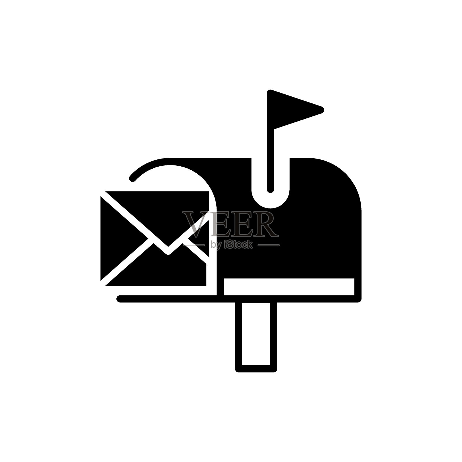 邮筒图标矢量插图。孤立背景上的邮箱。字母符号概念。插画图片素材