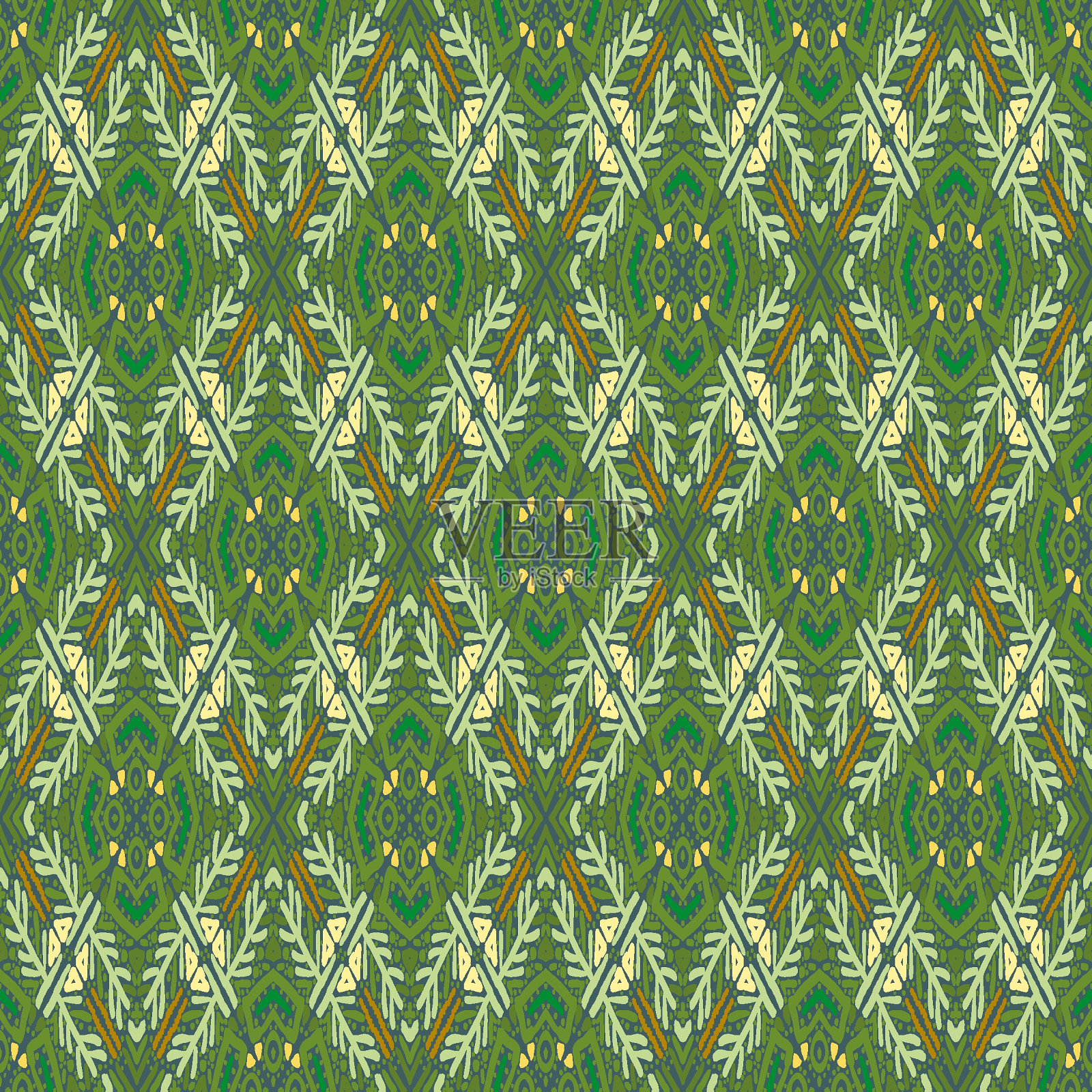 几何元素的无缝多色图案可在织物上印刷插画图片素材