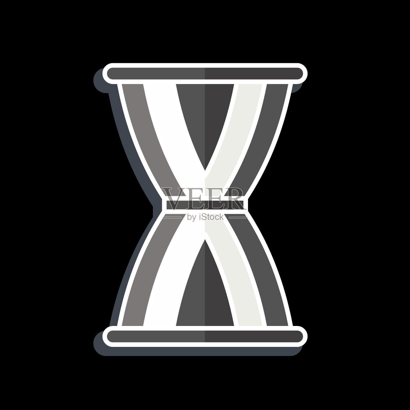 图标沙漏。与窗帘符号有关。光滑的风格。简单的设计可编辑。简单的说明插画图片素材